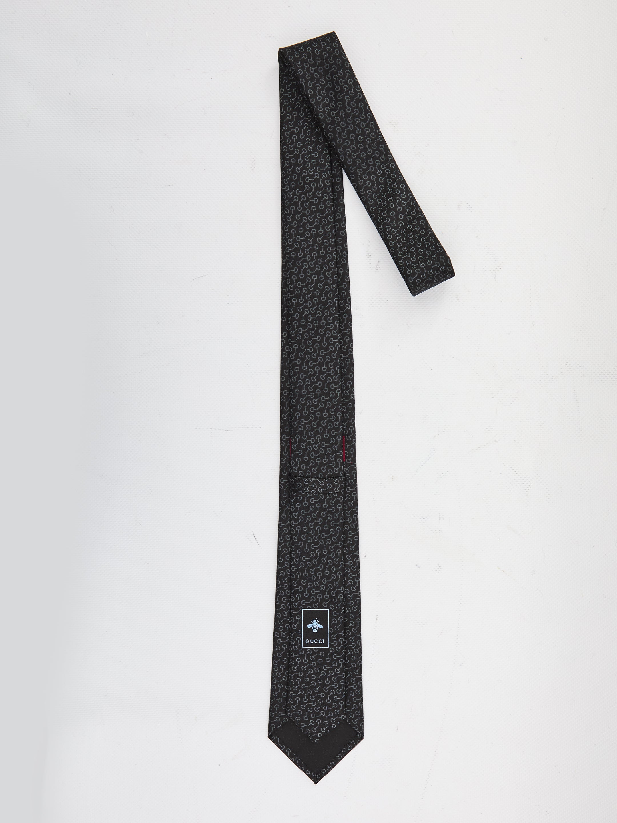 GUCCI Silk Tie with Clamps