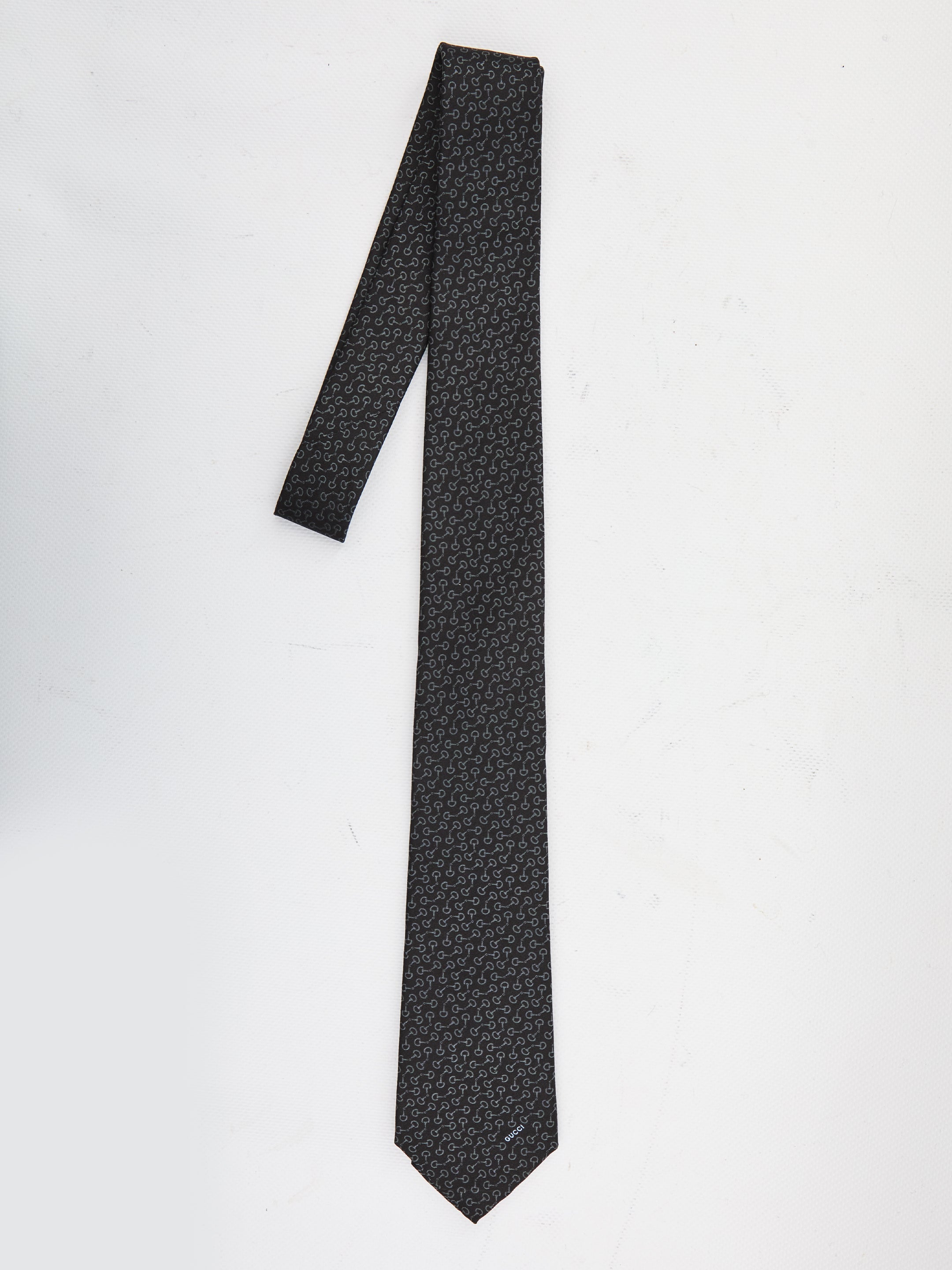 GUCCI Silk Tie with Clamps