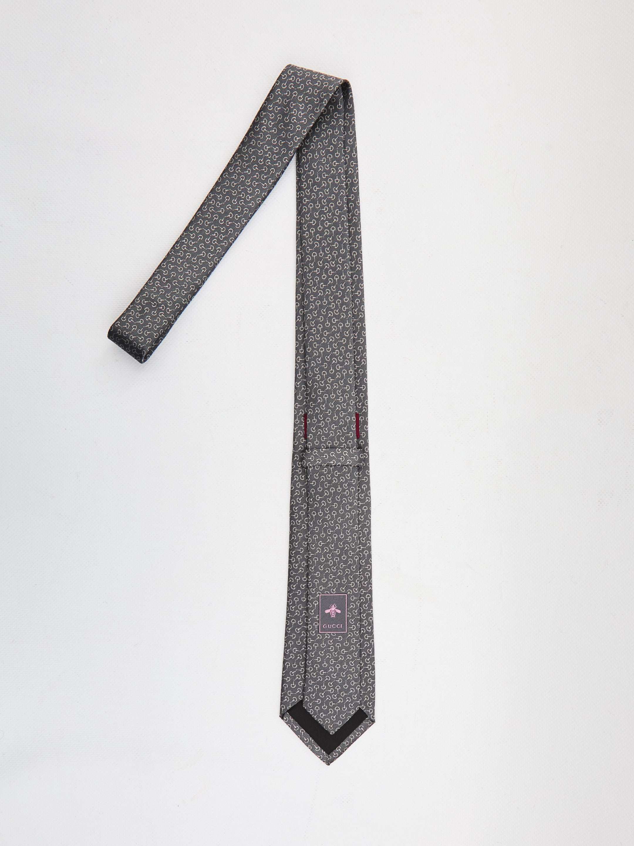 GUCCI Silk Tie with Clamps