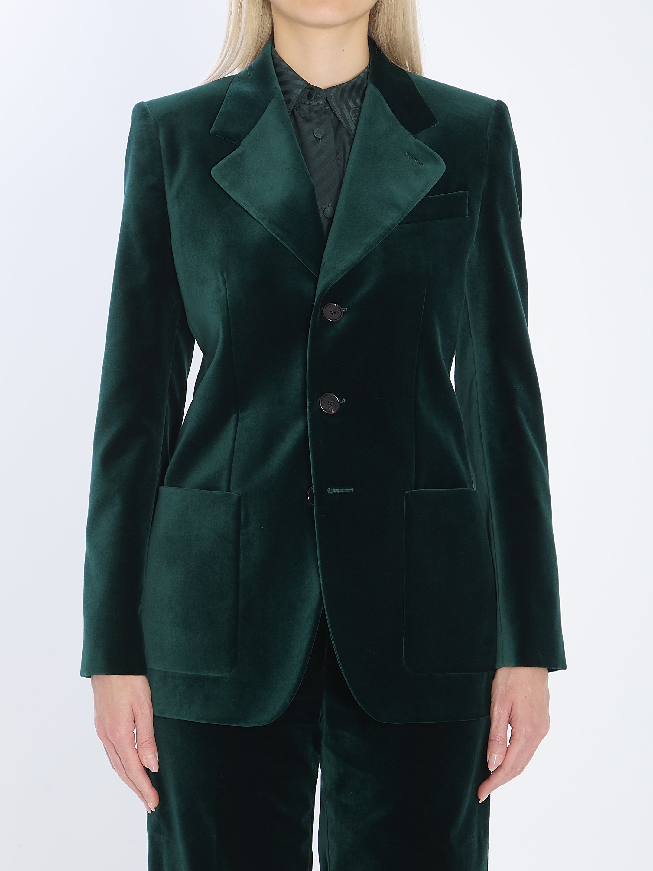 GUCCI Stretch Cotton Velvet Jacket - Size 42 IT