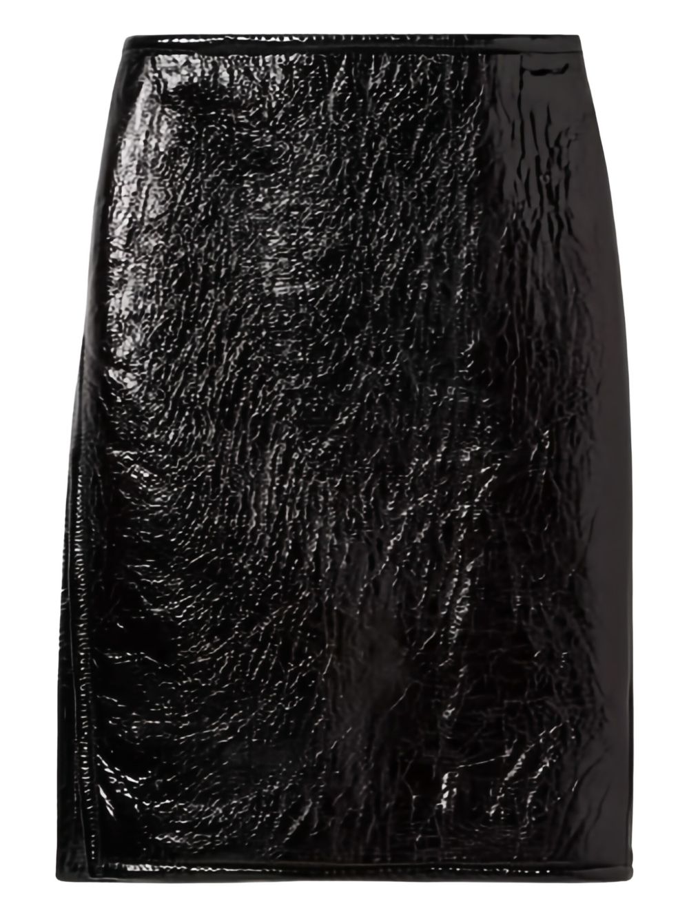 GUCCI Leather Midi Skirt with Side Slit