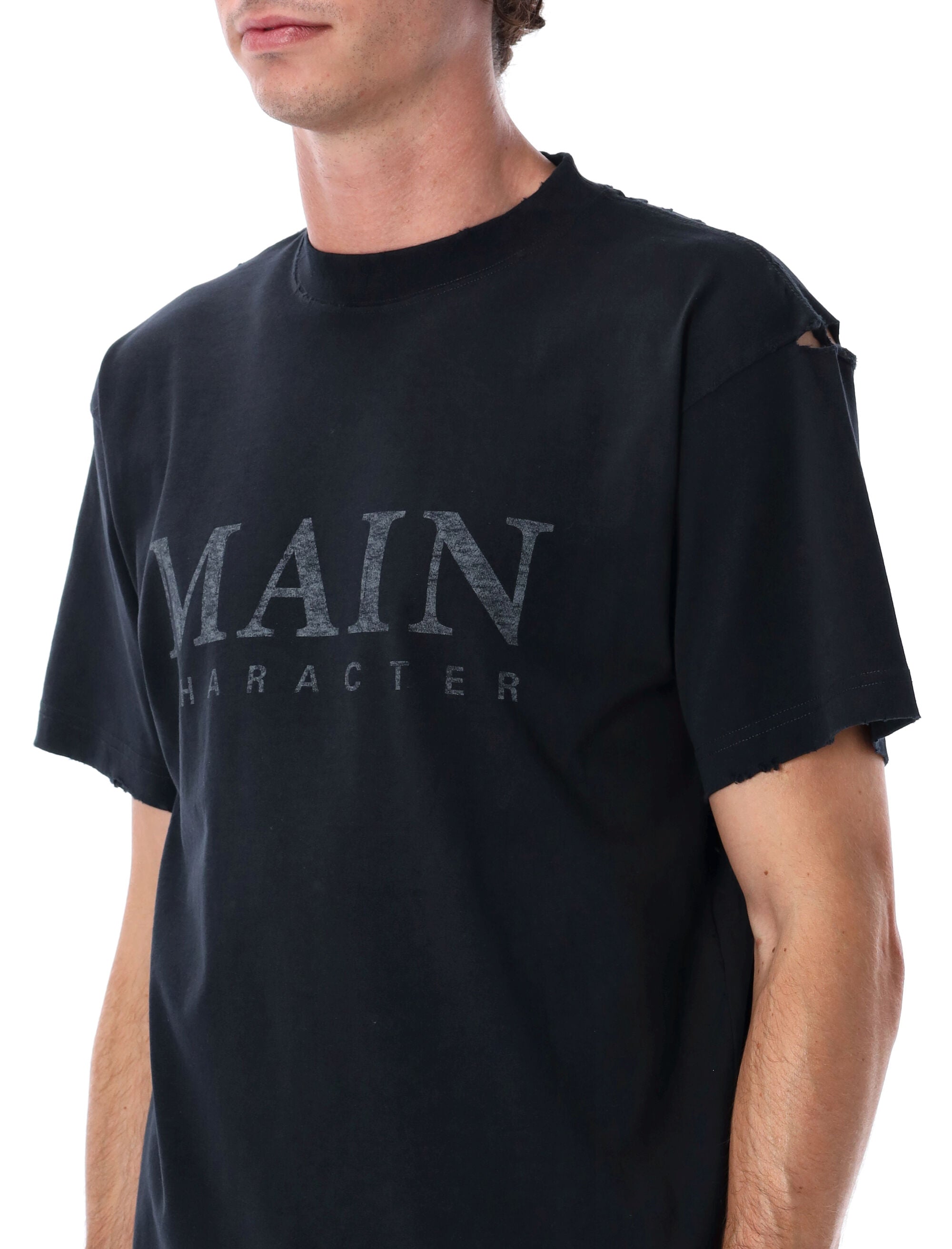 BALENCIAGA Regular Fit Faded Logo T-Shirt - Size M