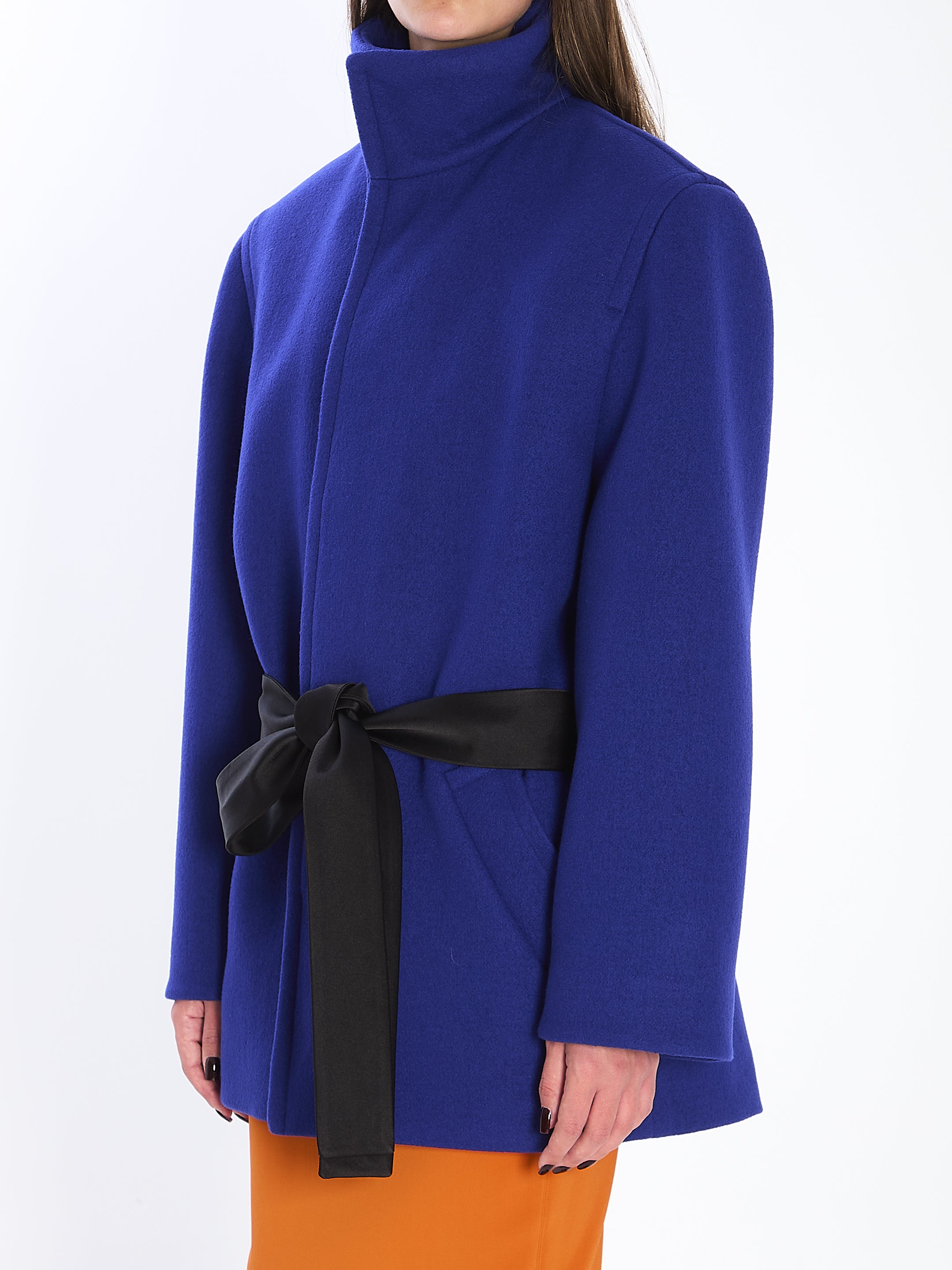 SAINT LAURENT Boxy Belted Wool Jacket