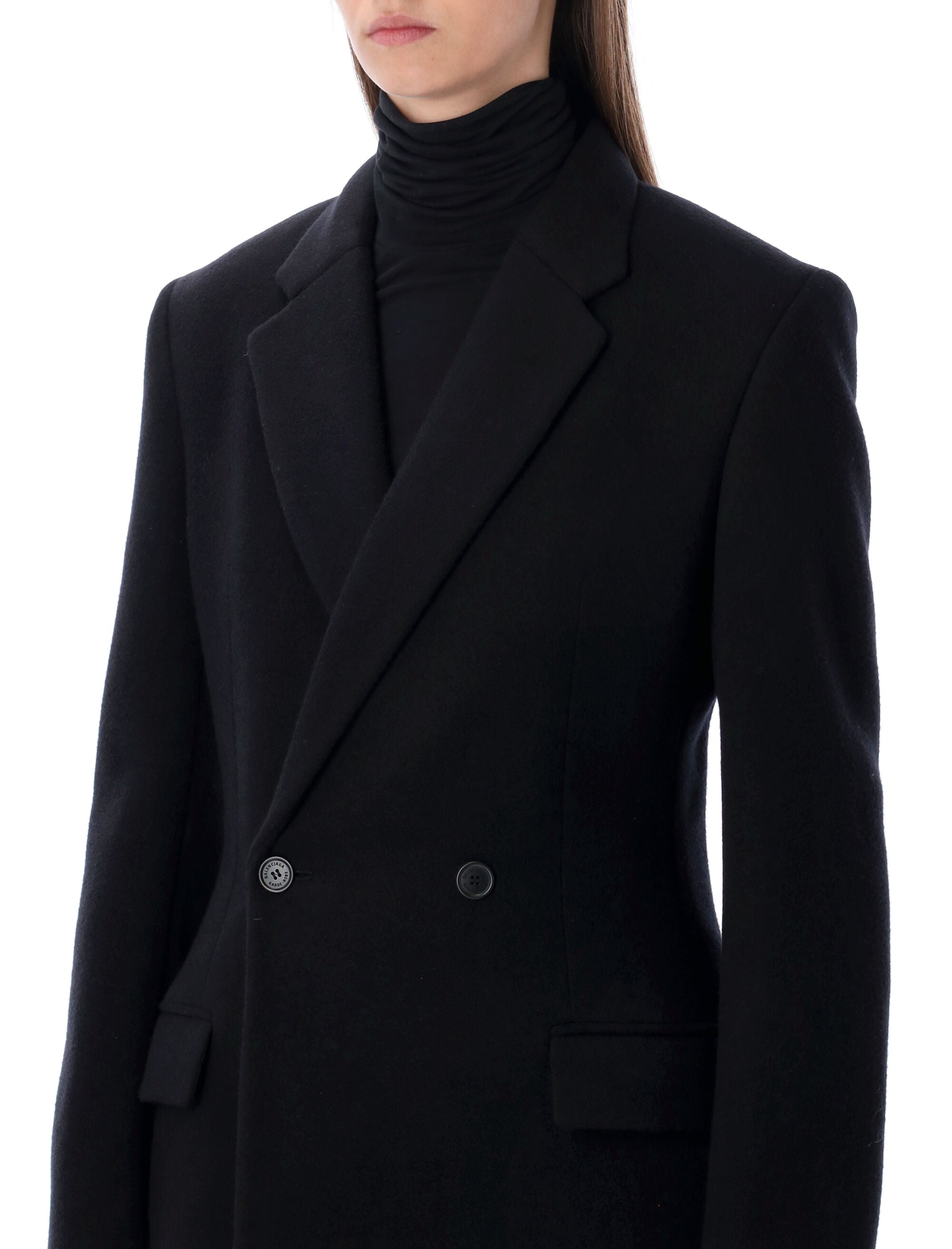 BALENCIAGA Maxi Godet Wool Jacket - Size 38