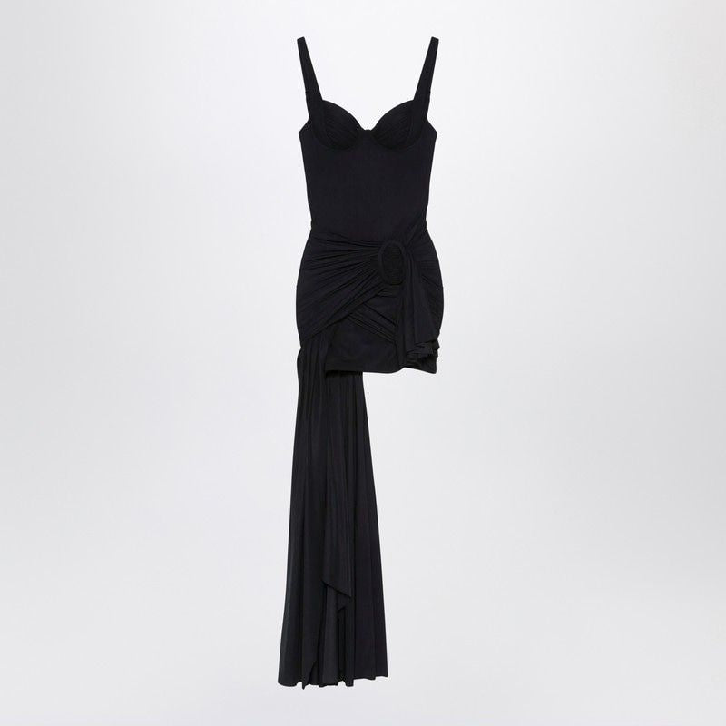 BALENCIAGA Draped Mini Dress with Open Back and Adjustable Straps