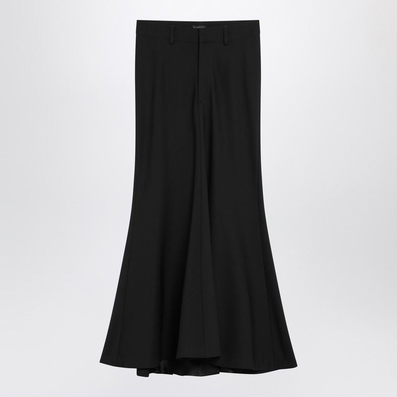 BALENCIAGA Long Wool Skirt with Flared Ankle-Length Cut