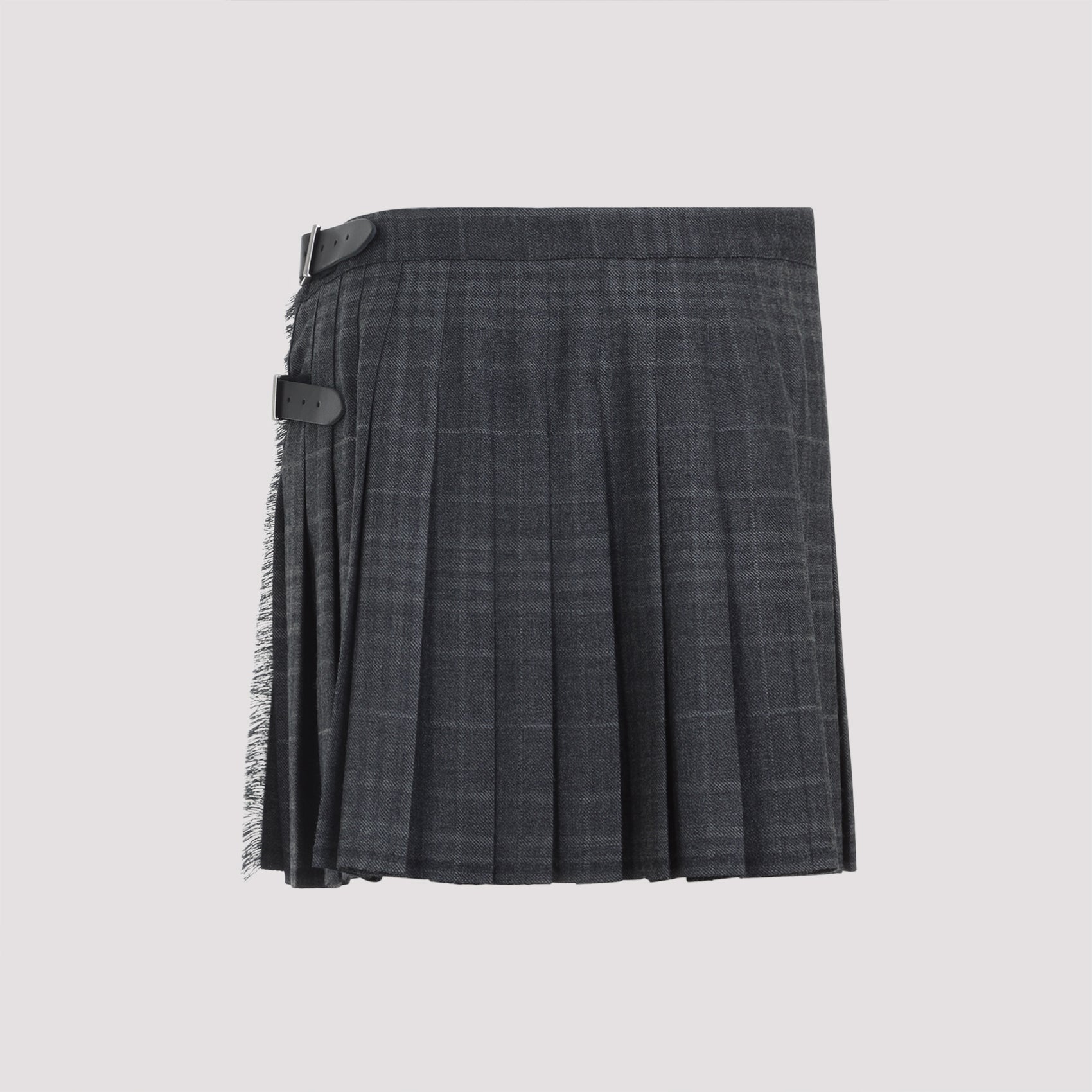 BALENCIAGA Pleated Wool Mini Skirt