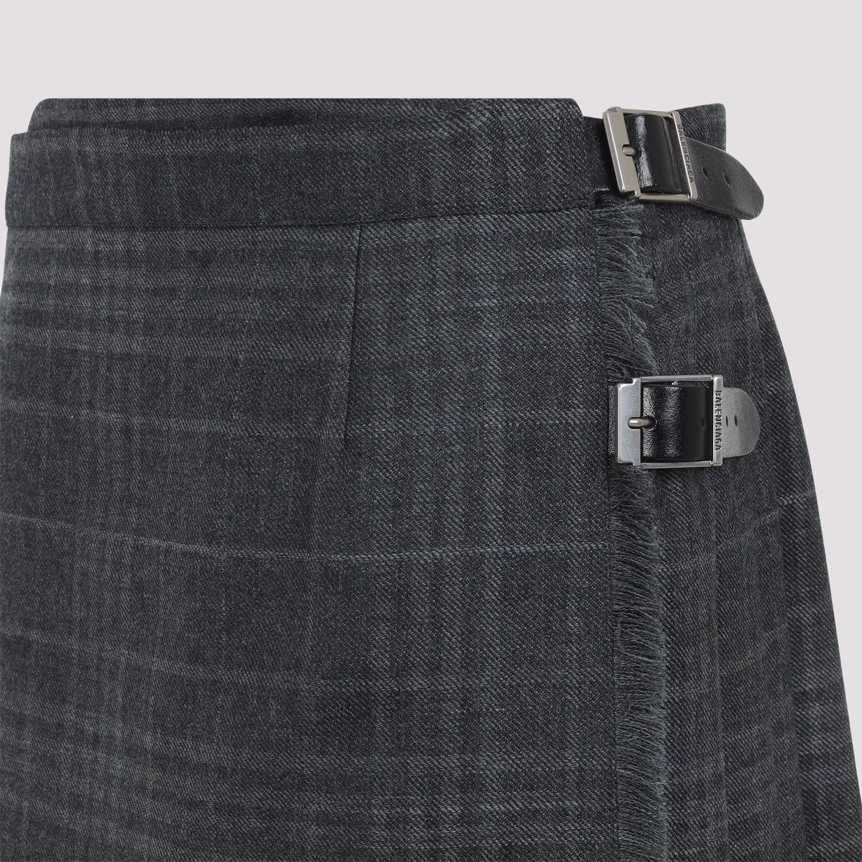 BALENCIAGA Pleated Wool Mini Skirt