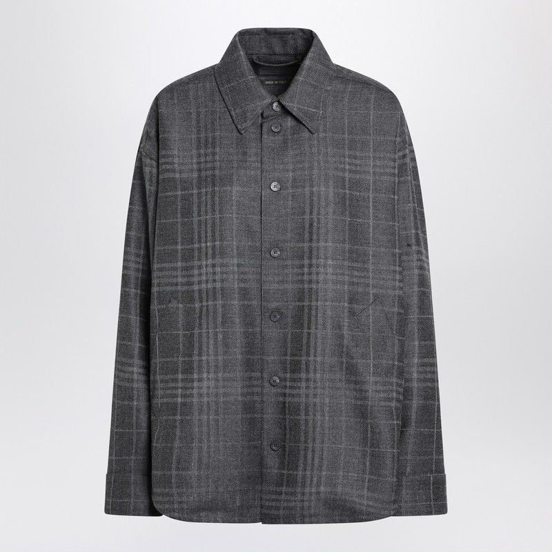BALENCIAGA Wool Tartan Shirt Jacket