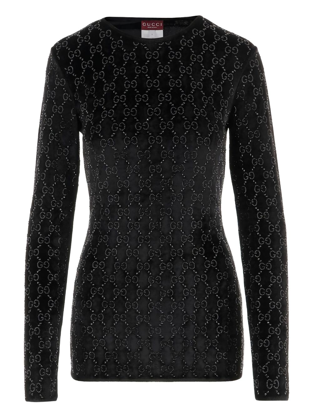 GUCCI Crystal Embellished GG Chenille T-Shirt