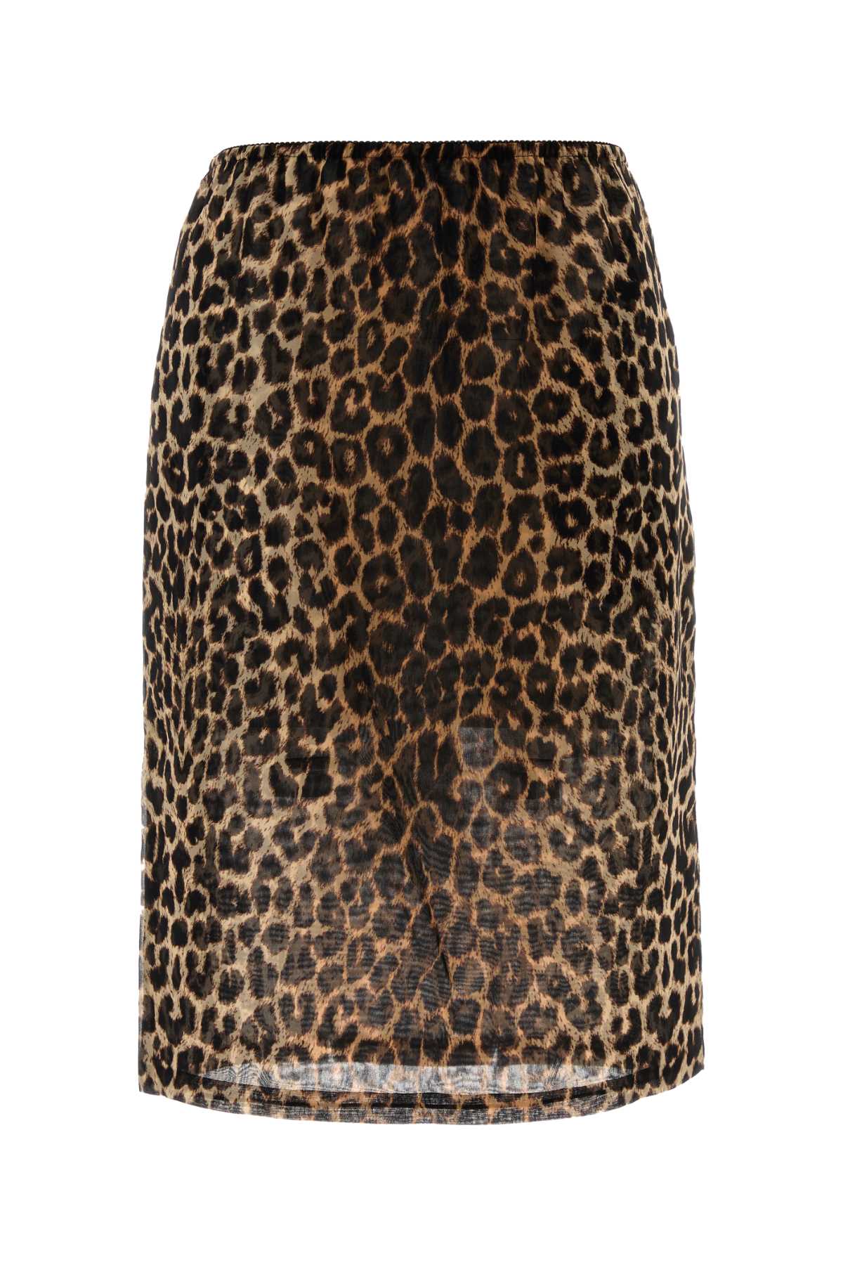 SAINT LAURENT Animal Print Silk Skirt for Women