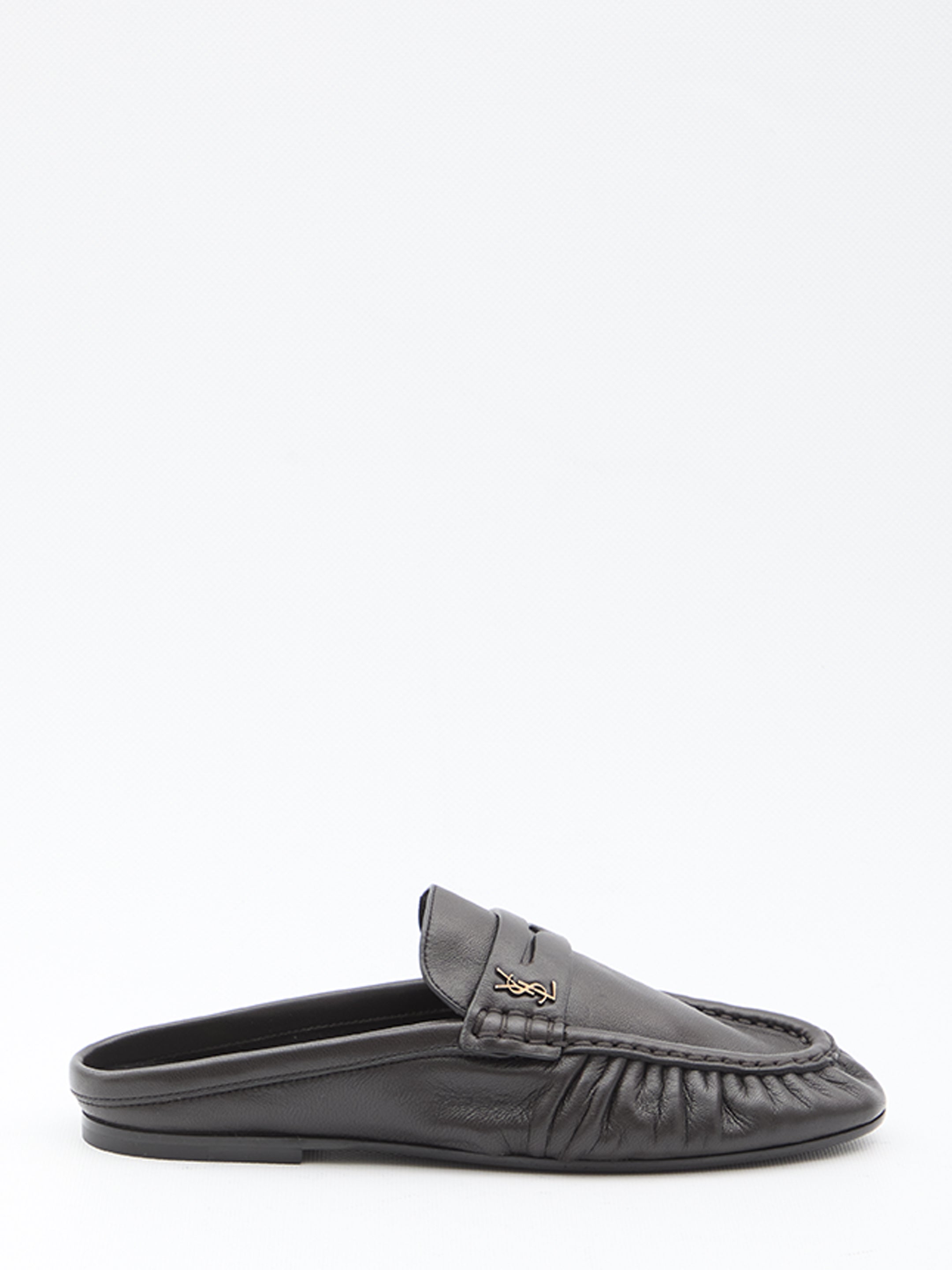 SAINT LAURENT Elegant Flat Moccasins with Hand-Stitched Detail