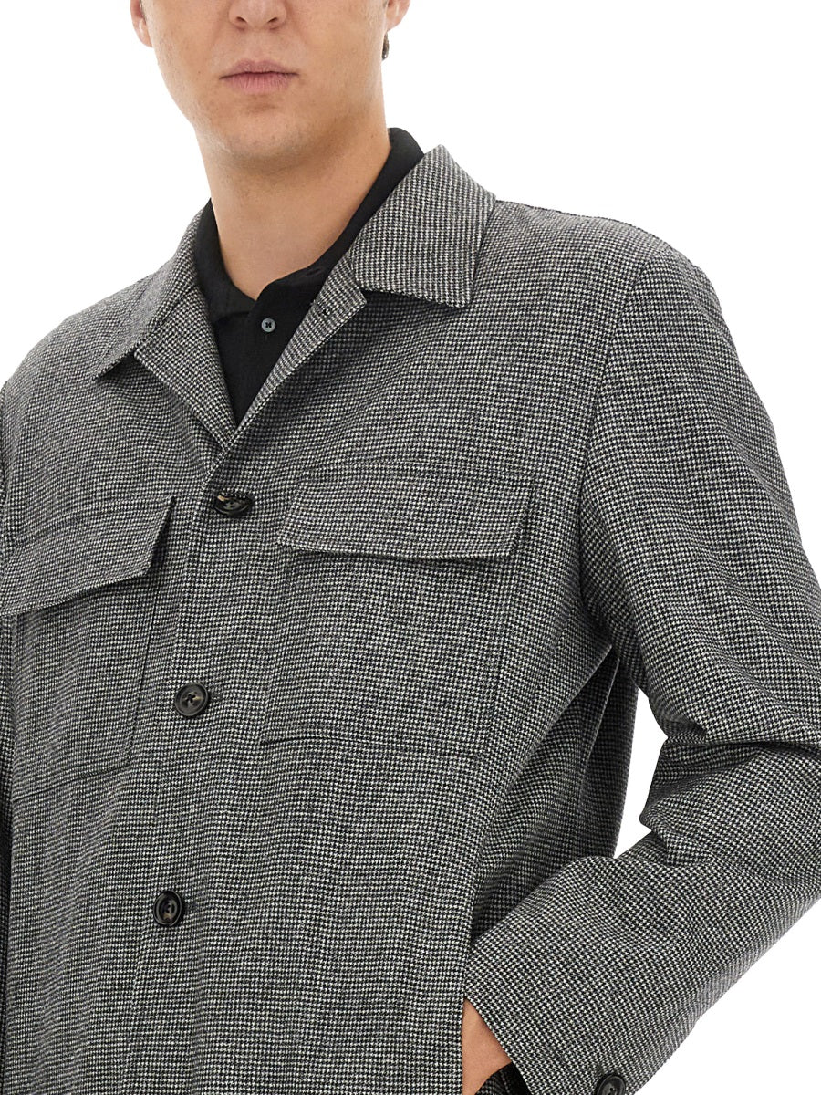LARDINI Regular Fit Wool-Cashmere Blend Shirt - Size L