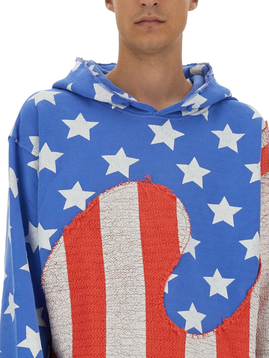 ERL Stars and Stripes Swirl Sweatshirt - Size L