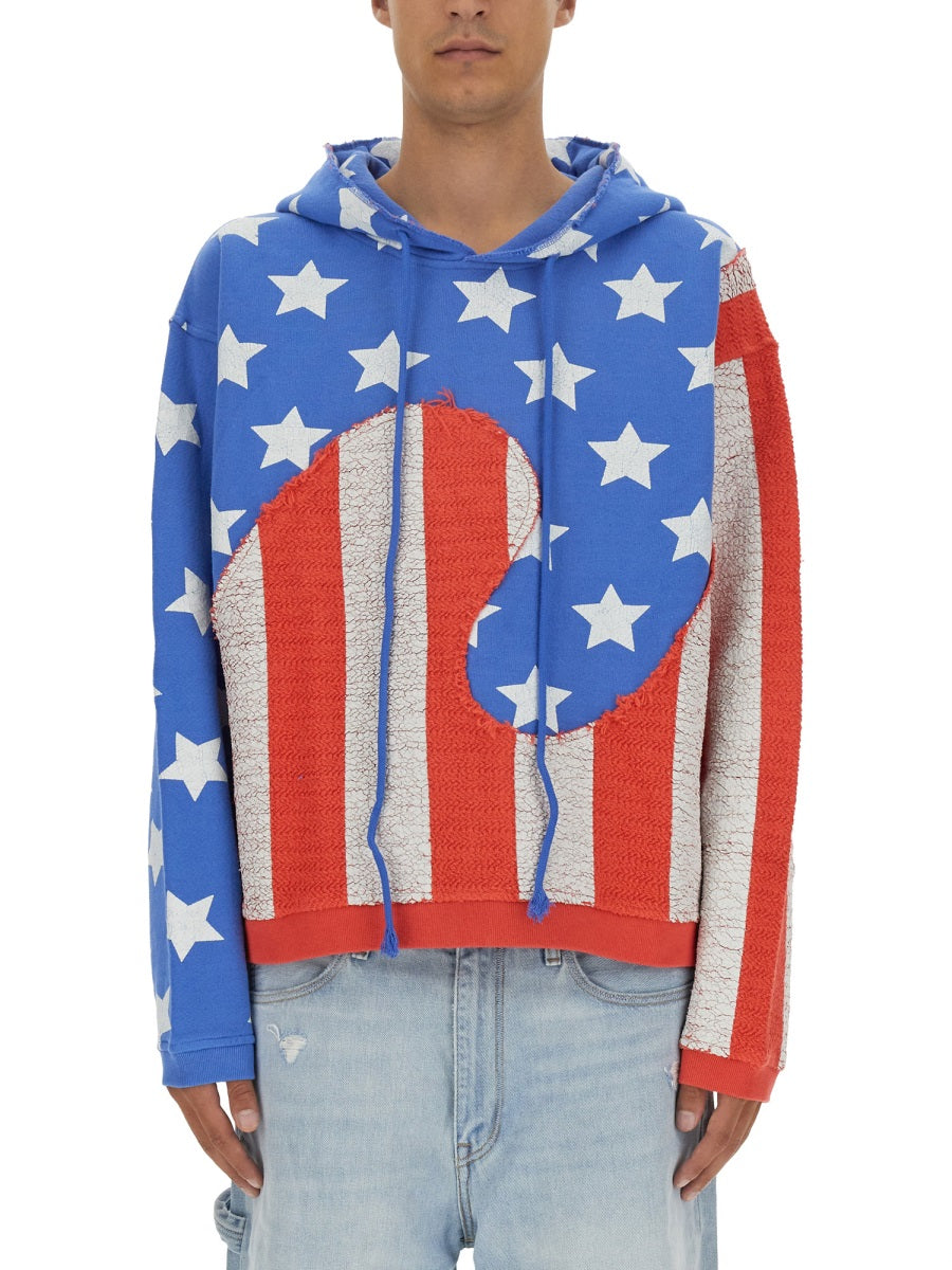 ERL Stars and Stripes Swirl Sweatshirt - Size L