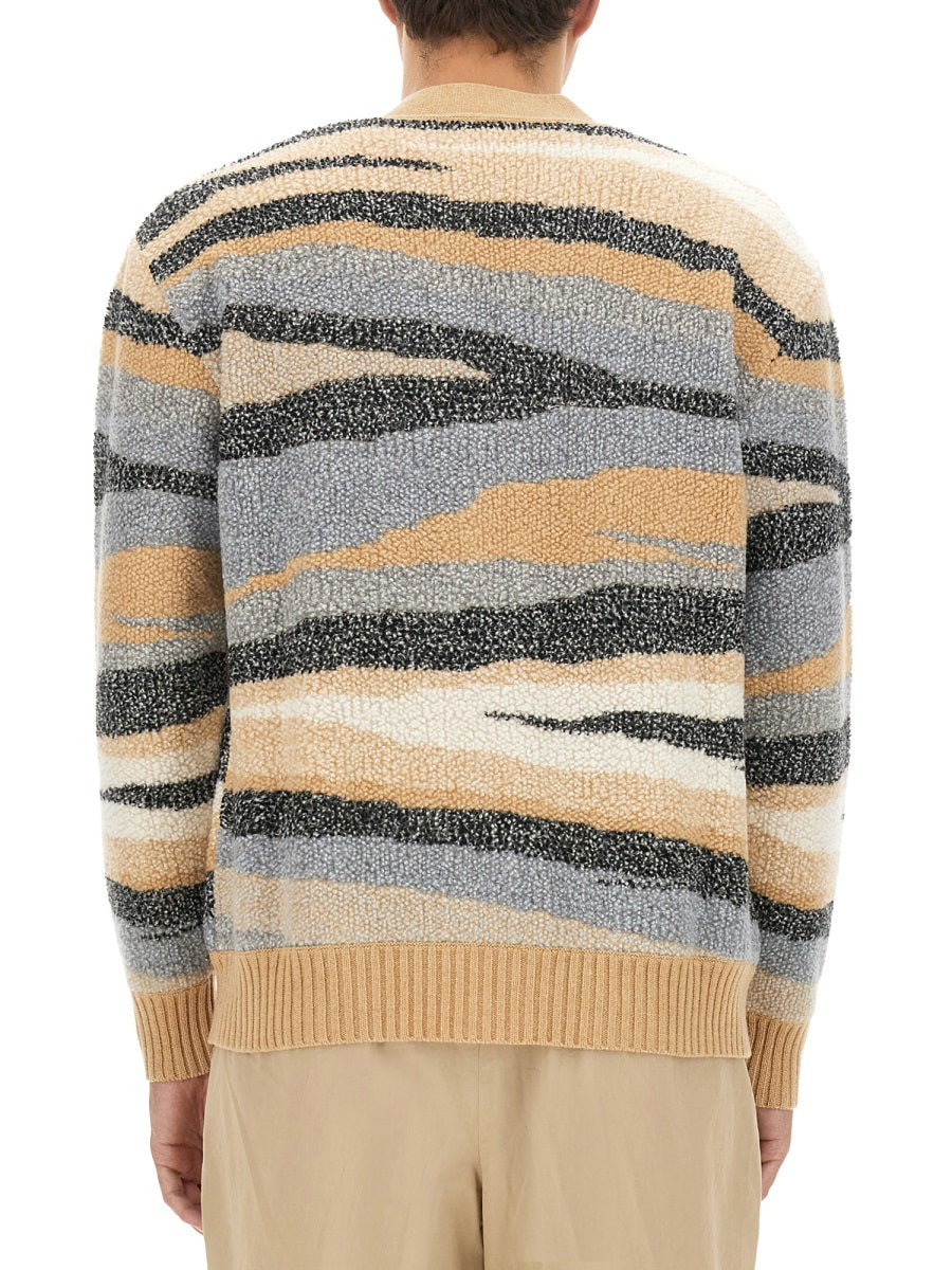 MISSONI Men's Multicolour Wool Cardigan - Size 50 IT
