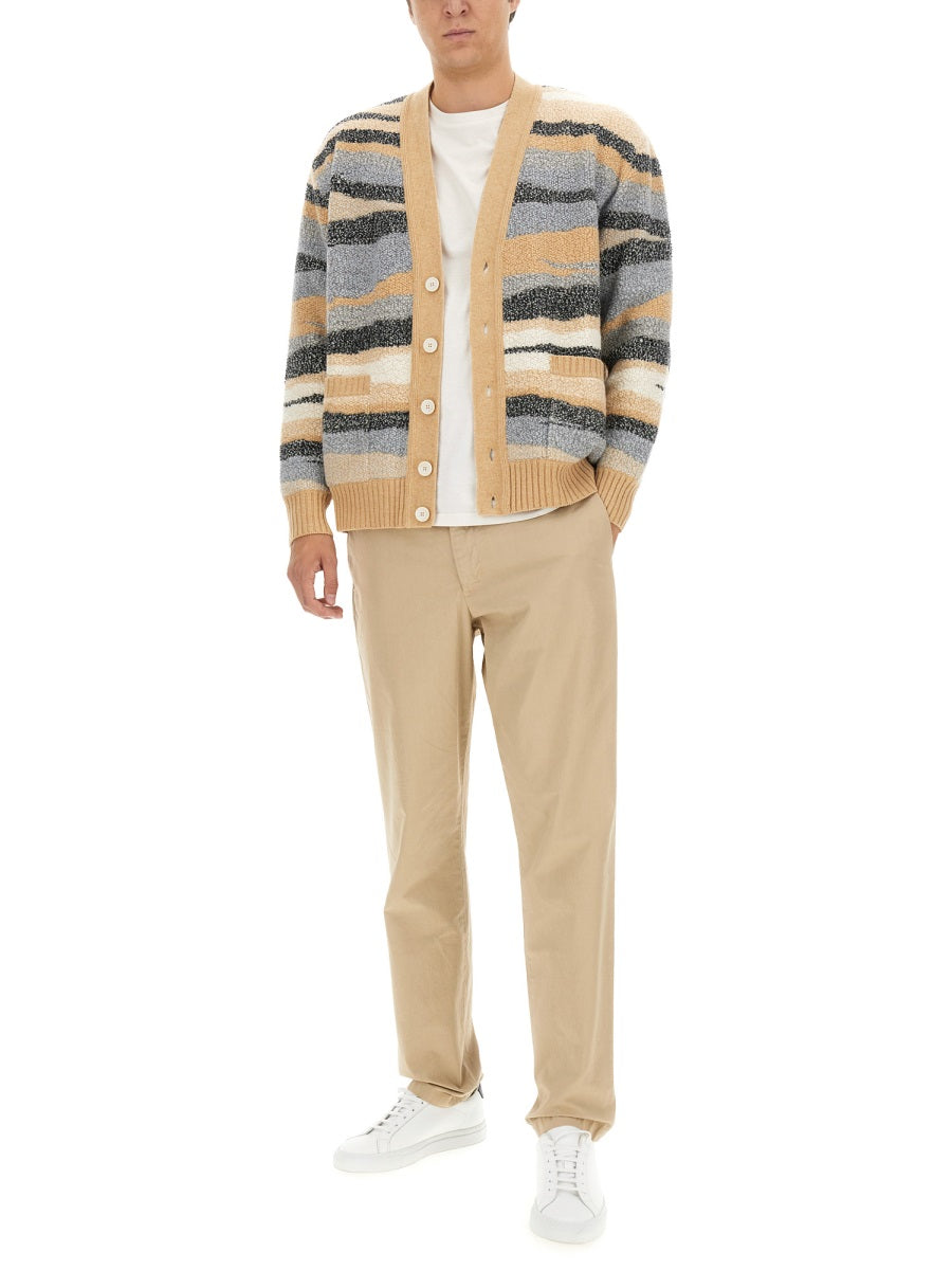 MISSONI Men's Multicolour Wool Cardigan - Size 50 IT