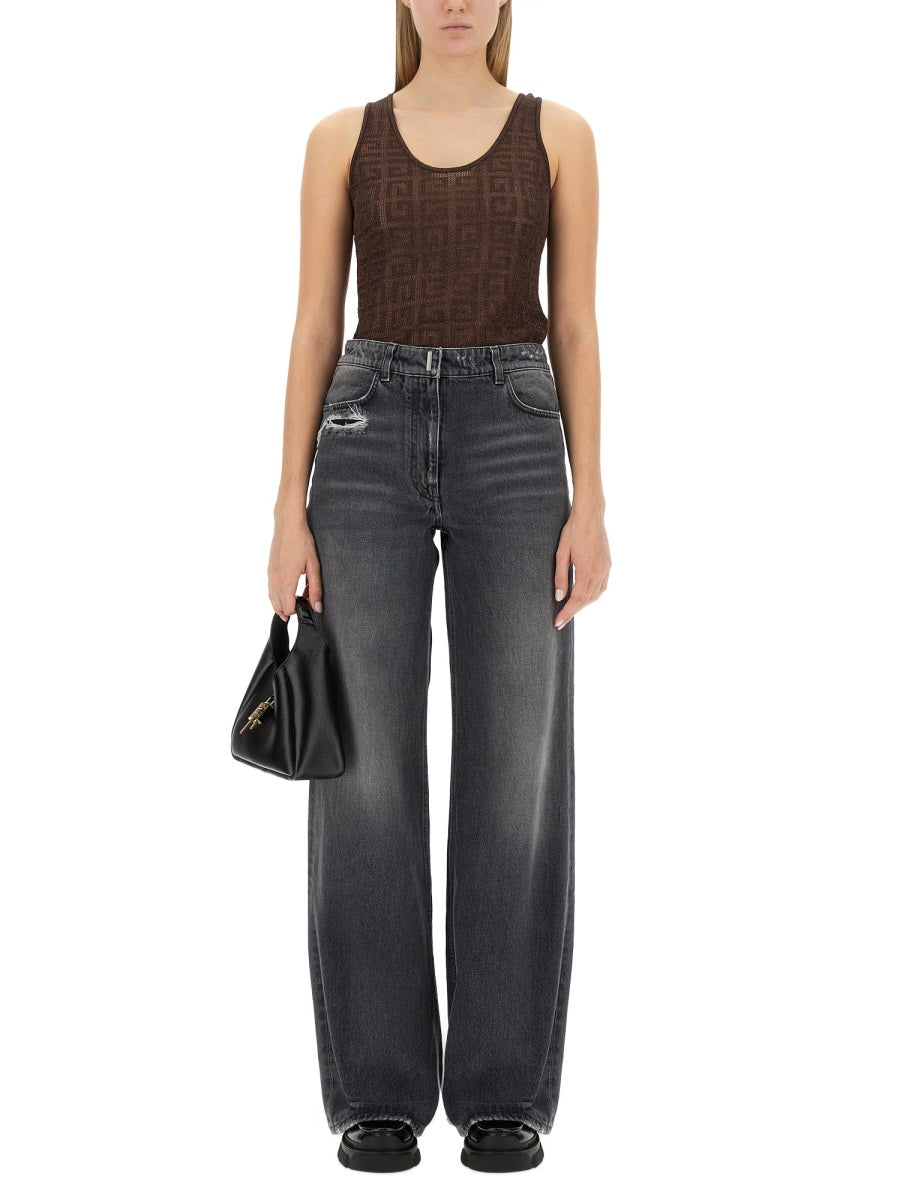 GIVENCHY Oversize Women’s Jeans with Zipper Closure
