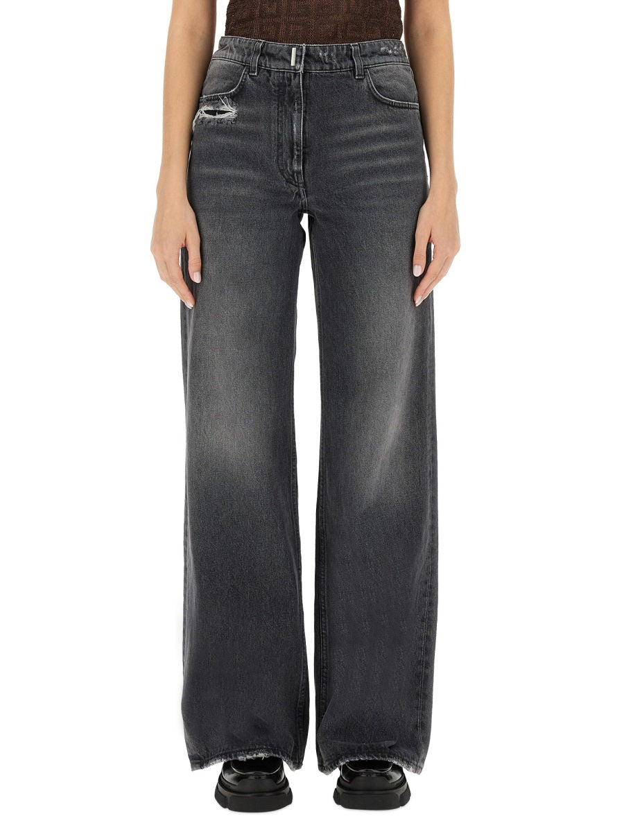 GIVENCHY Oversize Women’s Jeans with Zipper Closure