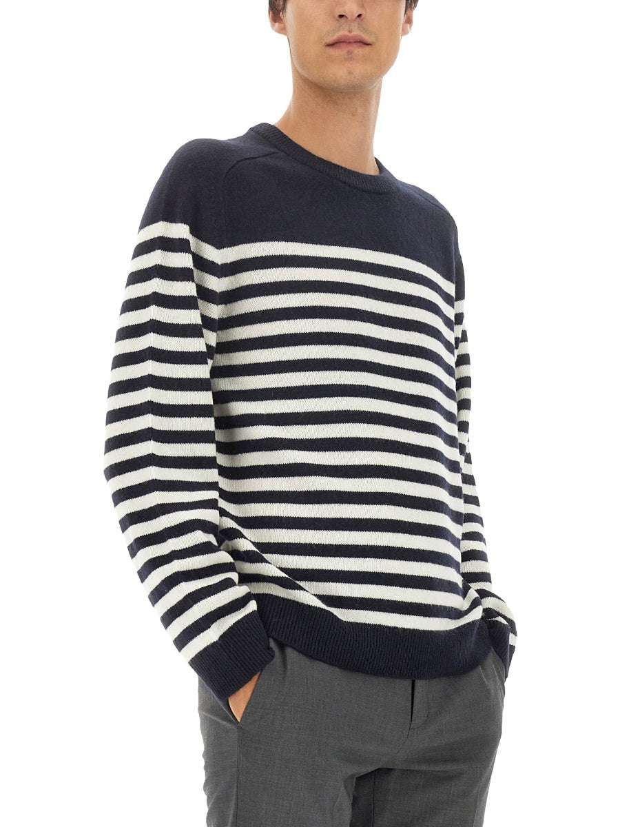 THEORY Men's Striped Cashmere Blend Shirt - Size L