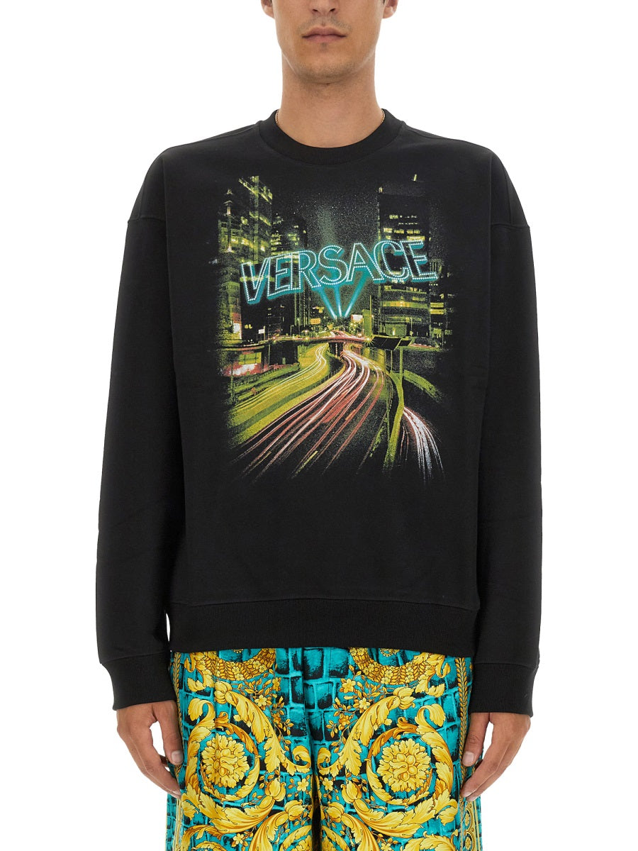 VERSACE Logo Regular Fit Sweatshirt - Size L
