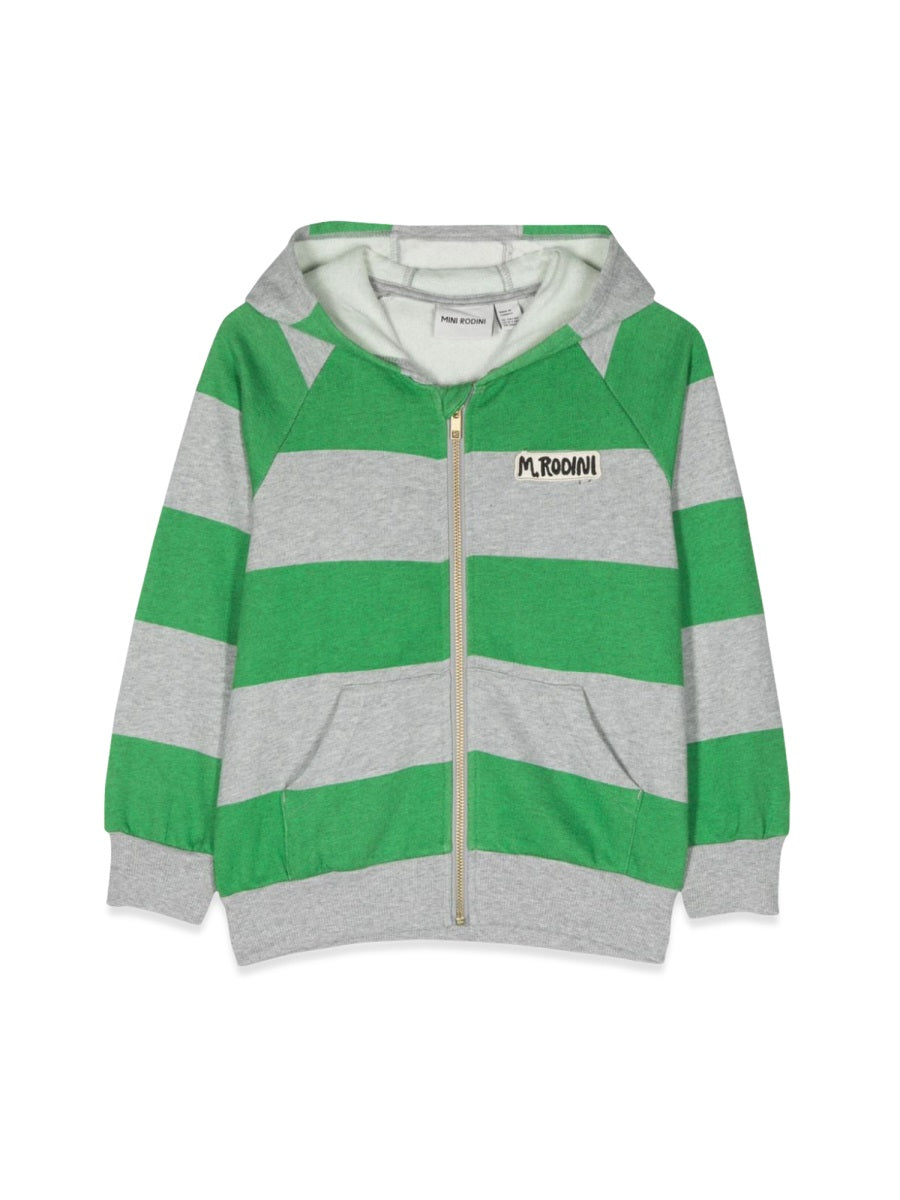 MINI RODINI Mini Stripe Zipper Hoodie for Boys