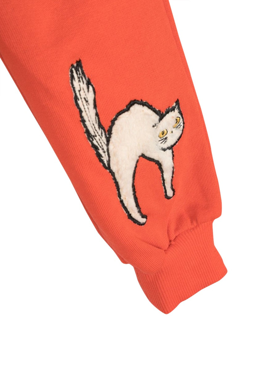 MINI RODINI Mini Angry Cat Sweatpants for Kids