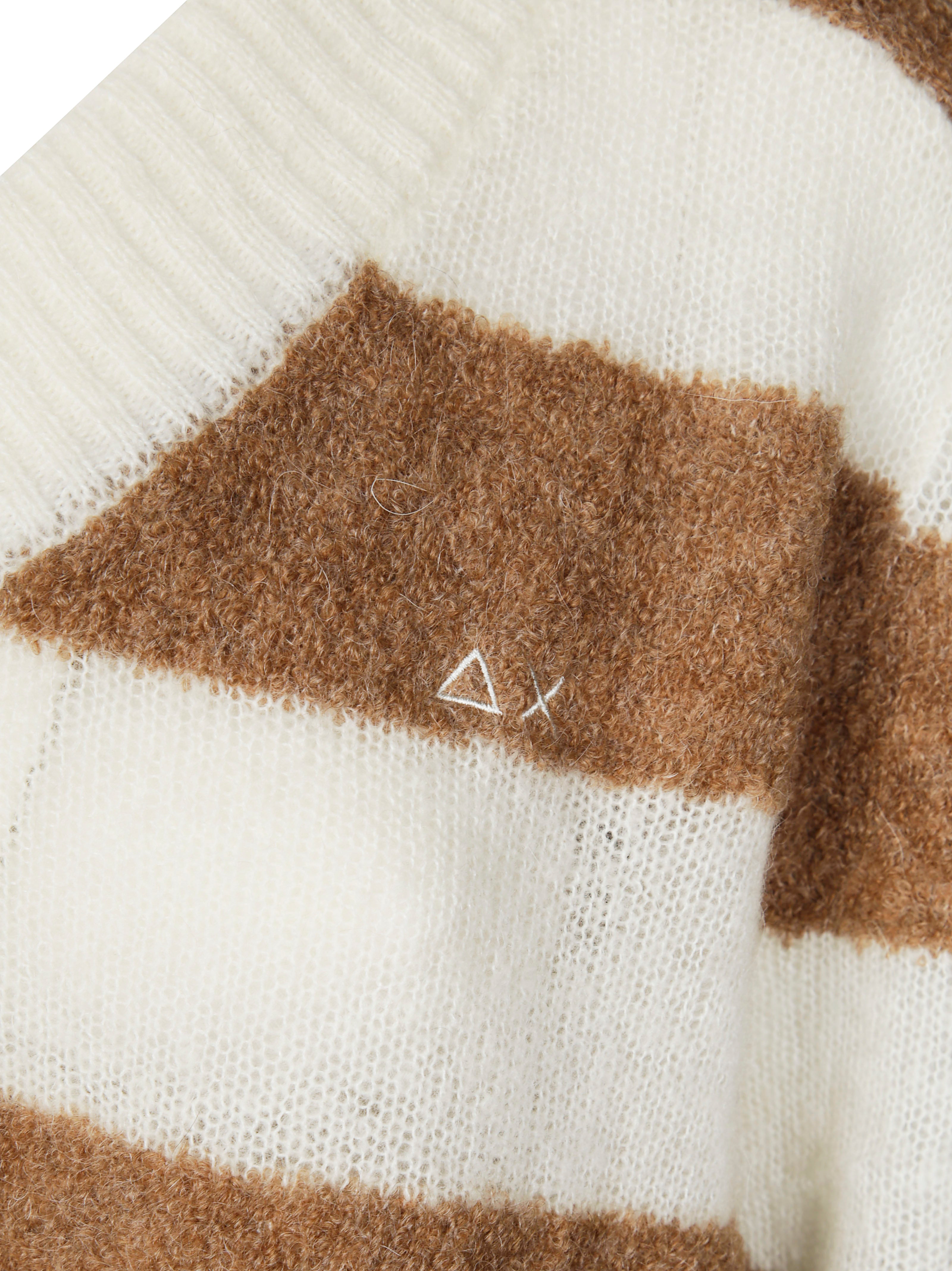 SUN 68 Men's Striped V-Neck Sweater