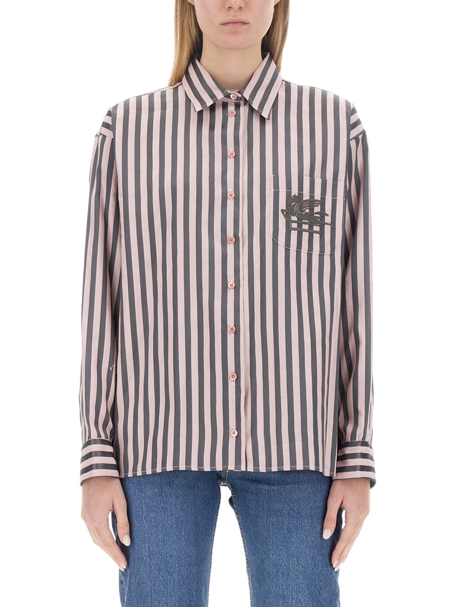 ETRO Oversize Fit Logo Shirt - Size 42