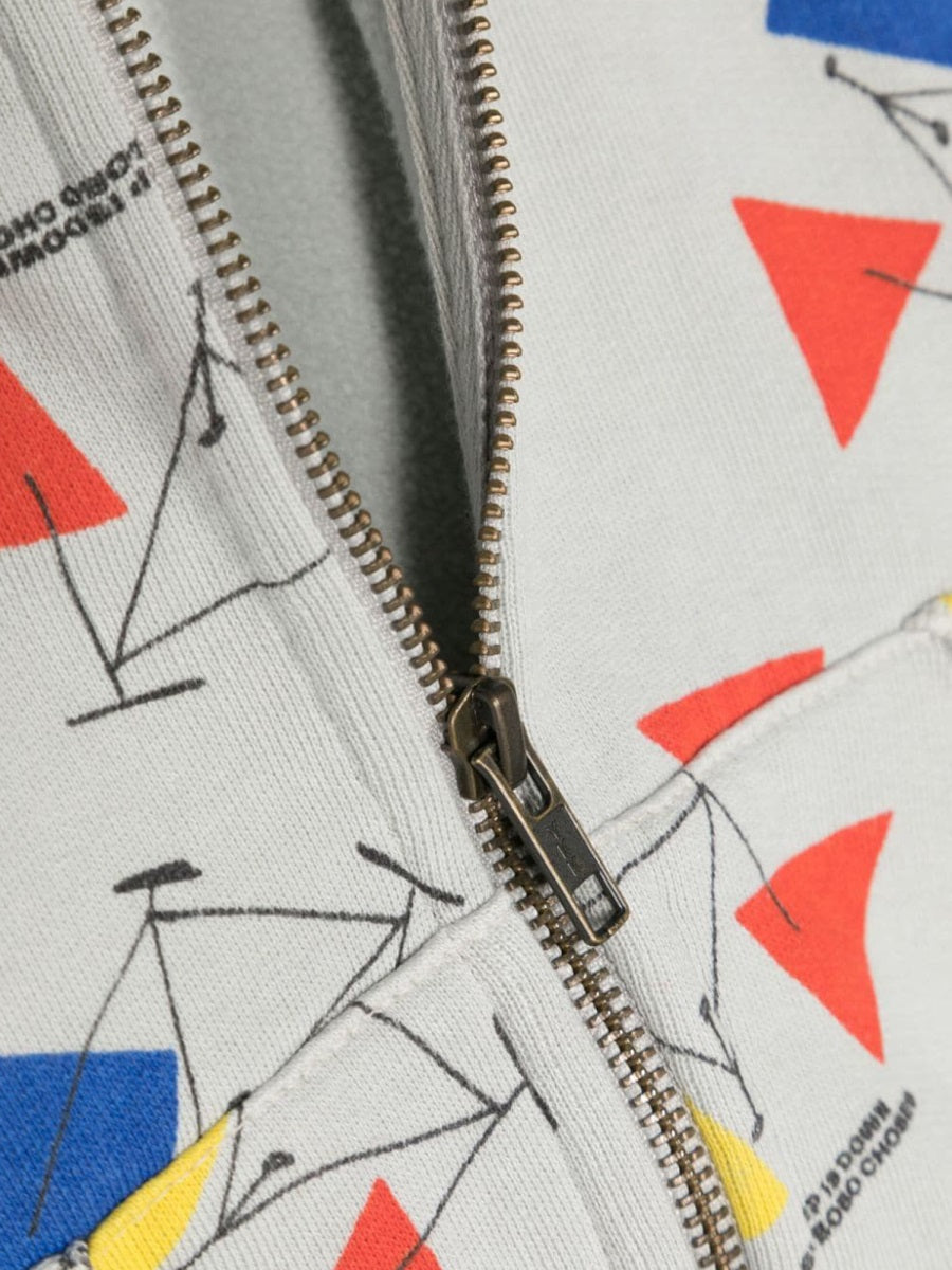 BOBO CHOSES Mini Crazy Bicycle All-Over Zipped Hoodie for Kids