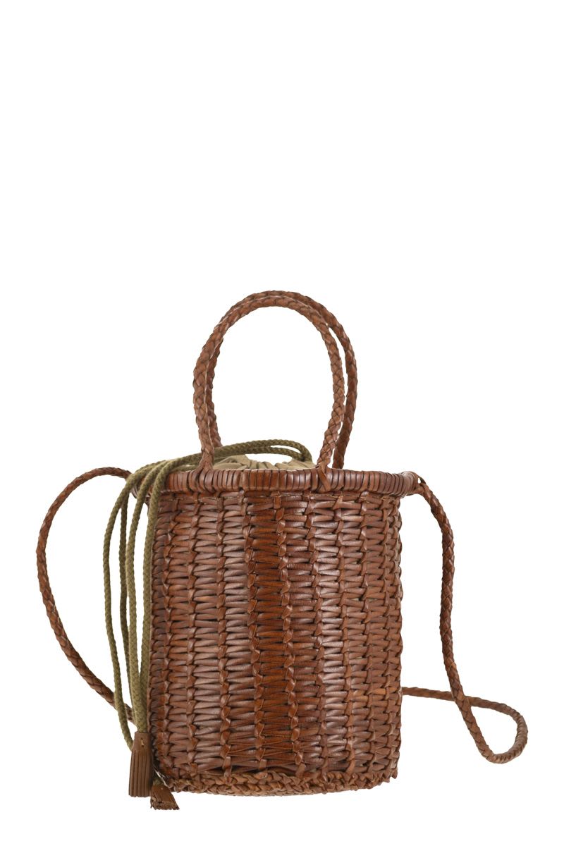 DRAGON Mini Woven Leather Handbag