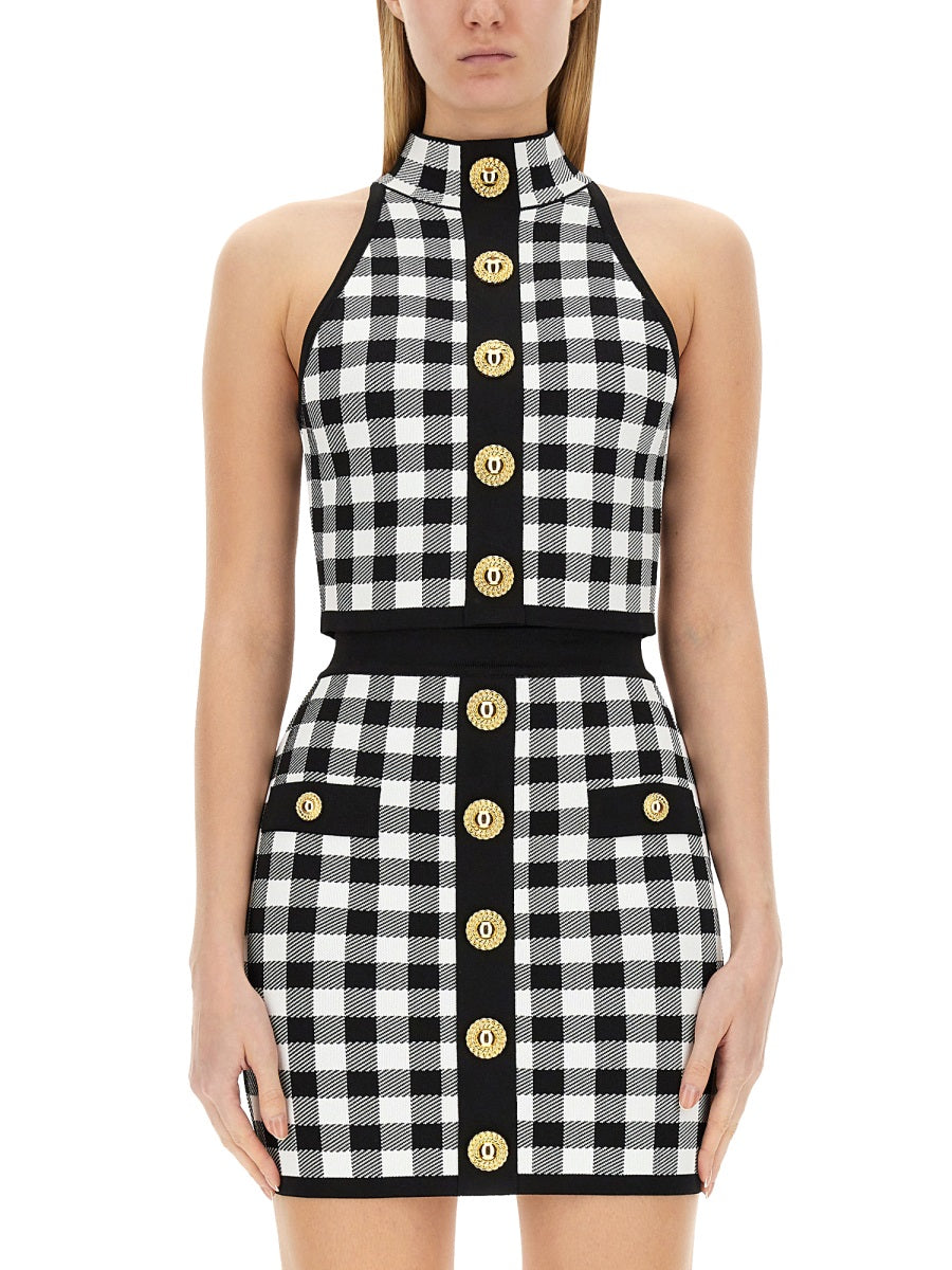 BALMAIN Elegant Top with Buttons - Size 38