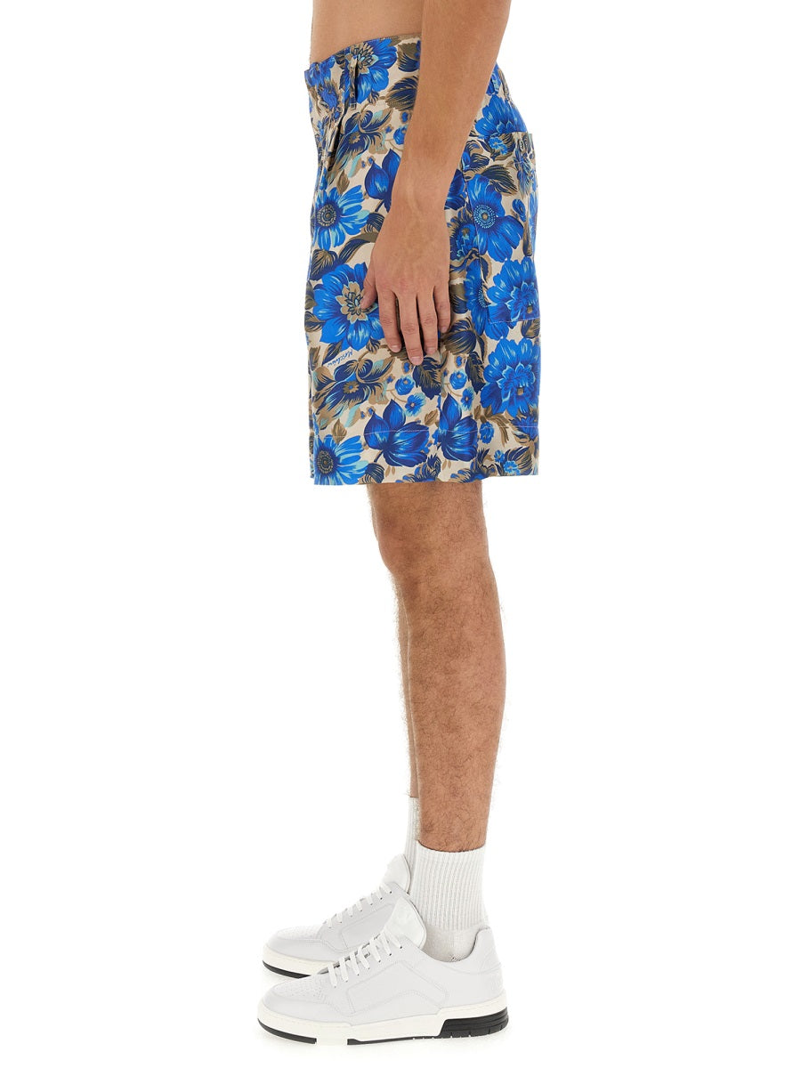 MOSCHINO Floral Print Regular Fit Shorts - Size 48 IT