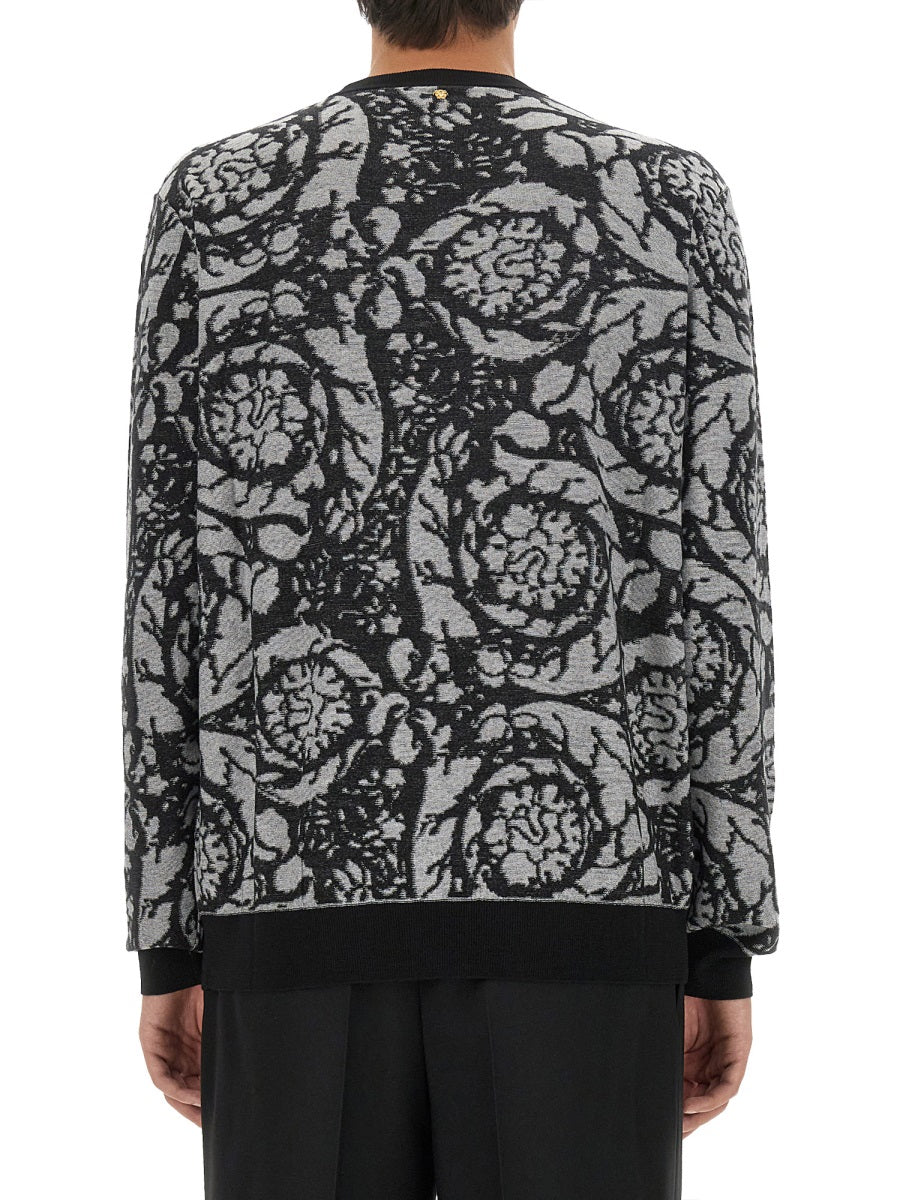 VERSACE Baroque Vanisé Mesh Sweater - Size 50 IT