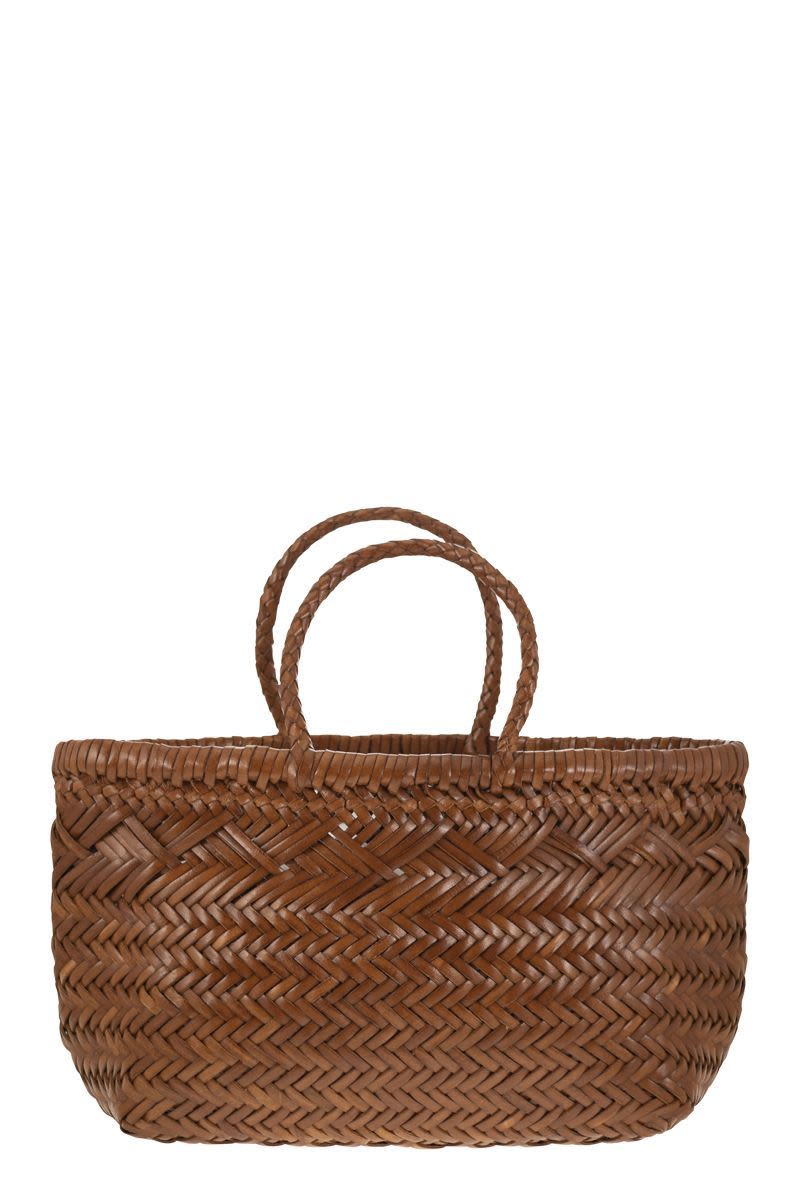 DRAGON Mini Woven Leather Handbag - Iconic Design with Open Top
