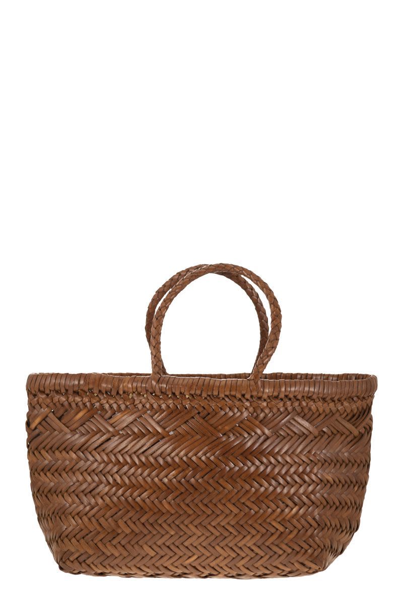 DRAGON Mini Woven Leather Handbag - Iconic Design with Open Top