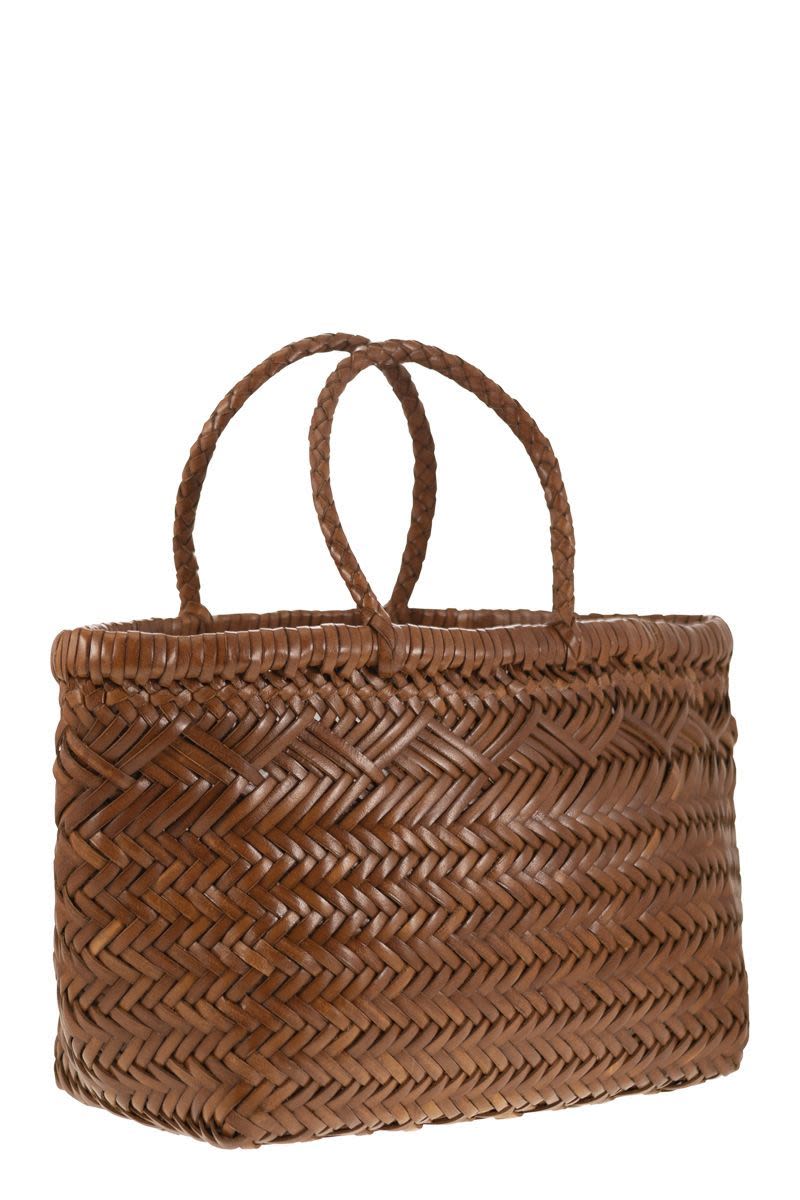 DRAGON Mini Woven Leather Handbag - Iconic Design with Open Top