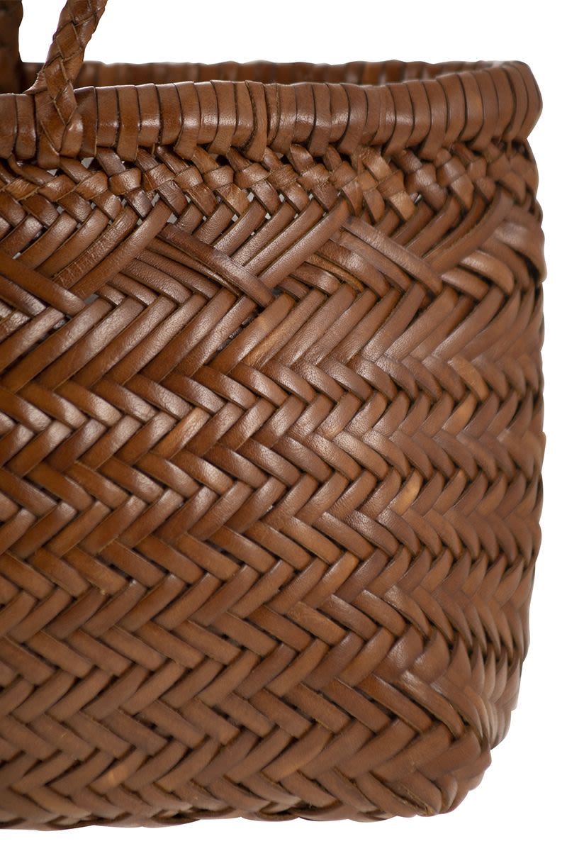 DRAGON Mini Woven Leather Handbag - Iconic Design with Open Top