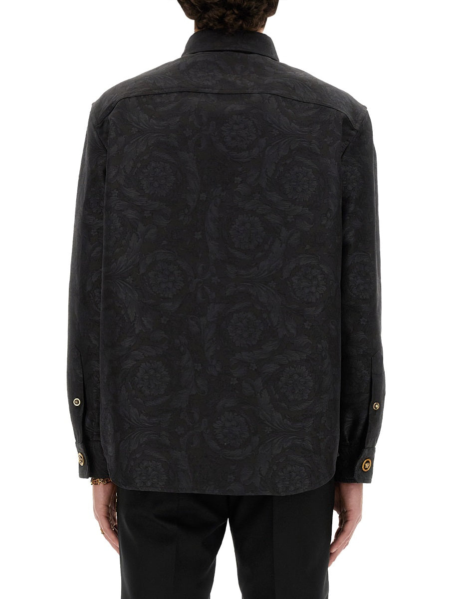 VERSACE Jacquard Baroque Shirt - Size 50 IT