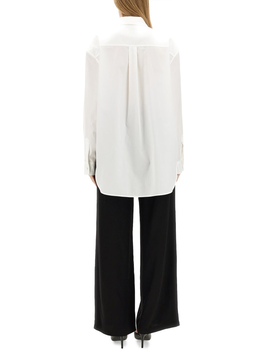 MOSCHINO JEANS Heart Patch Oversize Fit Shirt - Size 40