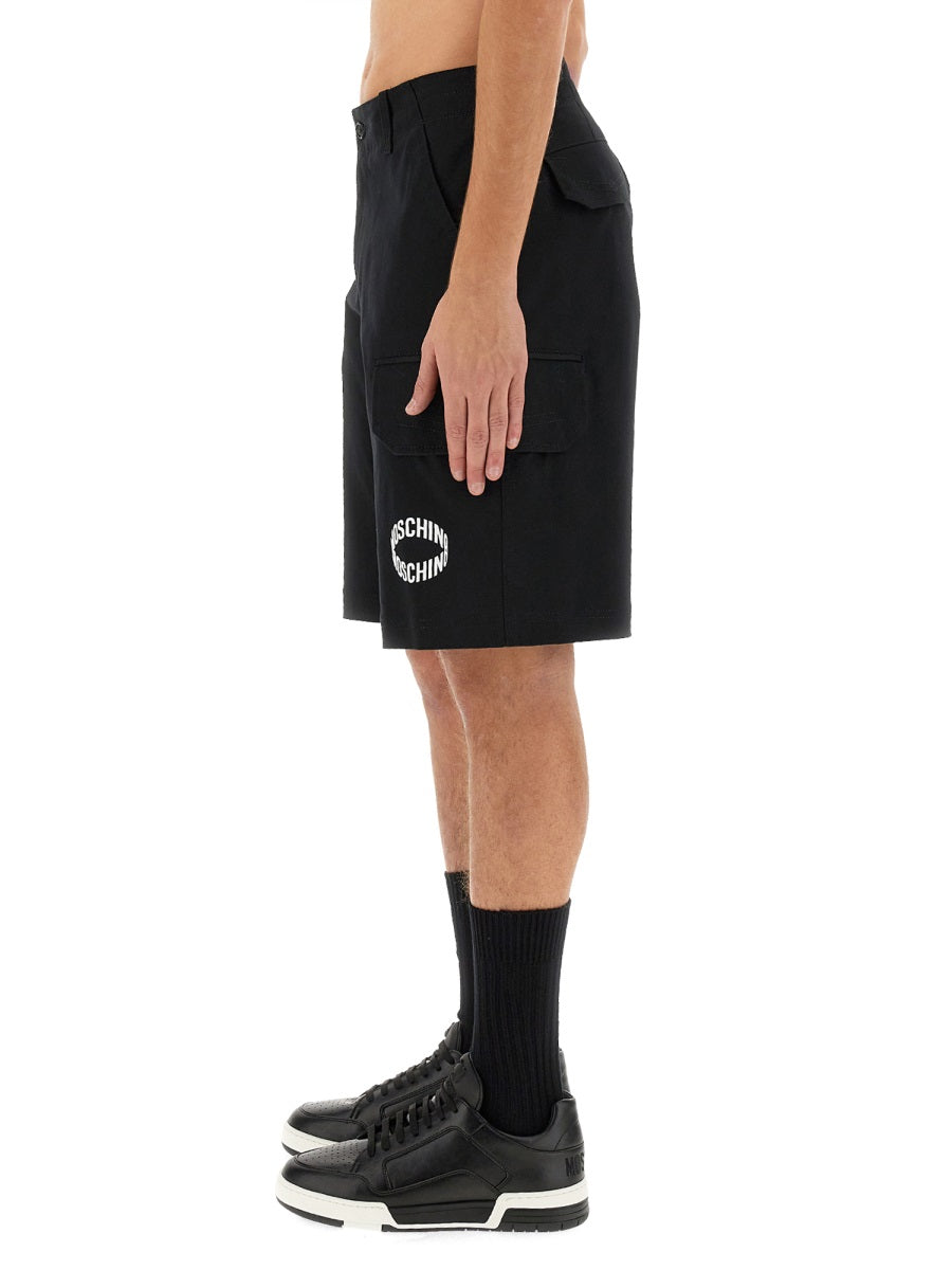 MOSCHINO Men's Bermuda Shorts with Logo - Size 48 IT