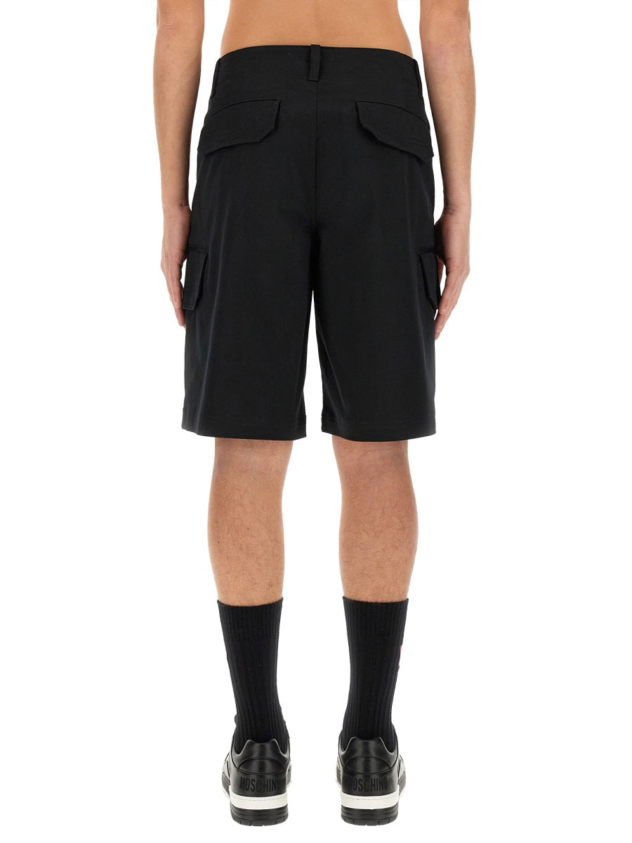 MOSCHINO Men's Bermuda Shorts with Logo - Size 48 IT