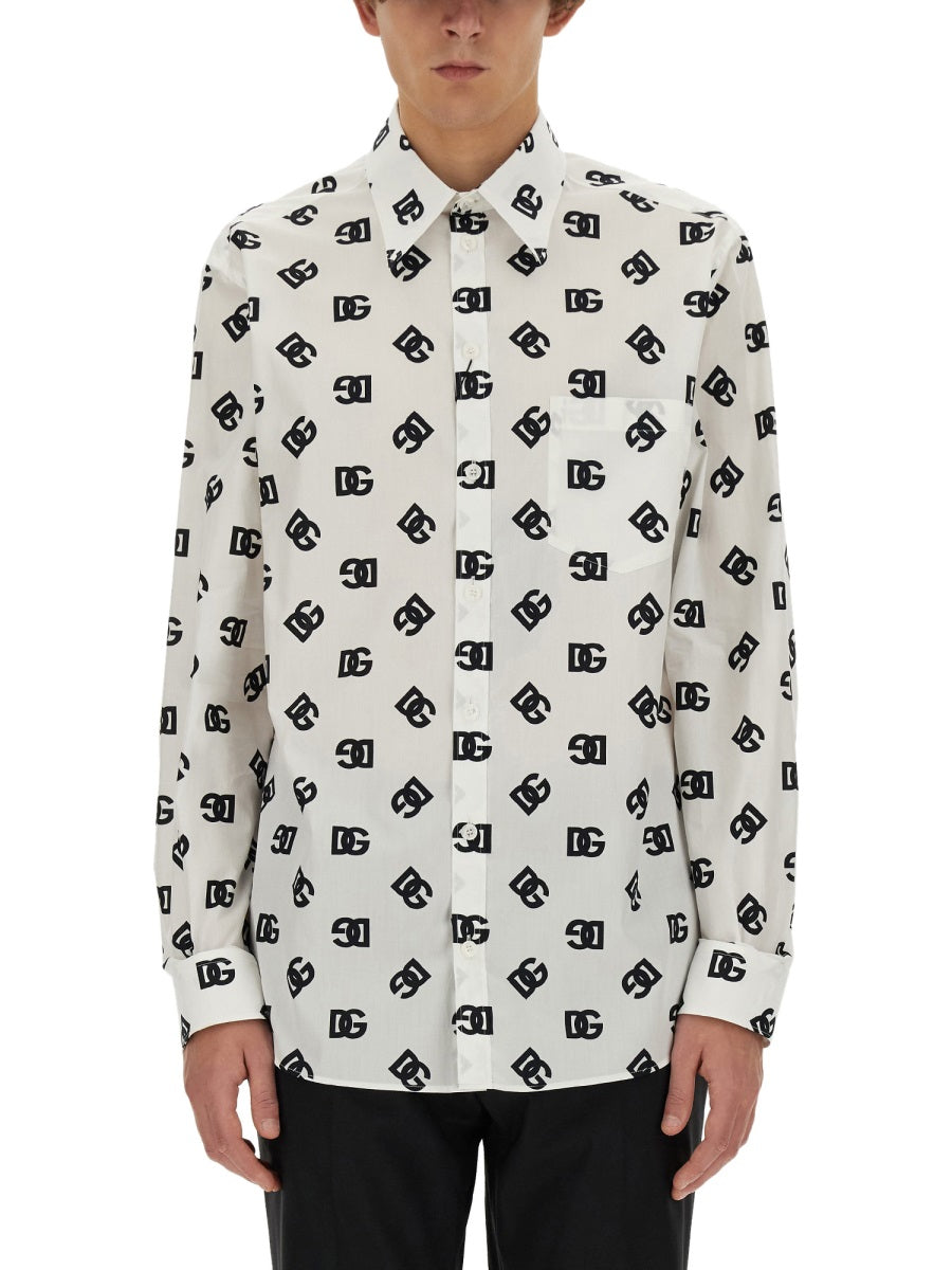 DOLCE & GABBANA DG Logo All-Over Shirt - Size 40