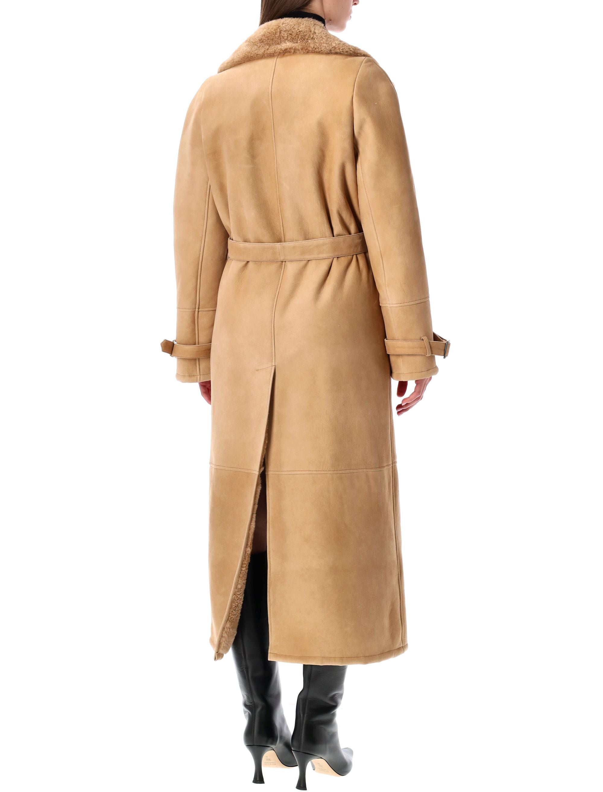 SWORD Elegant Long Shearling Jacket - Size 42