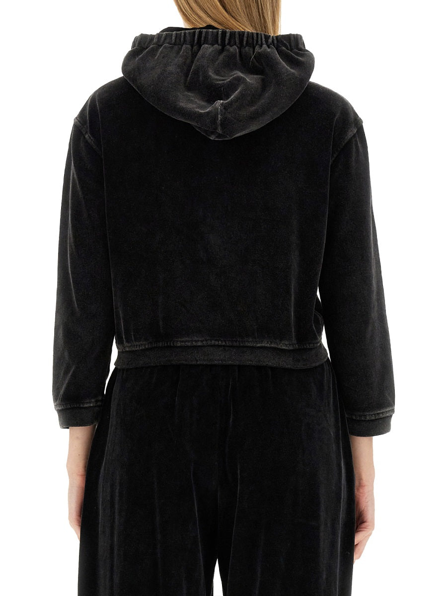 ALEXANDERWANG.T Velour Sweatshirt - Regular Fit