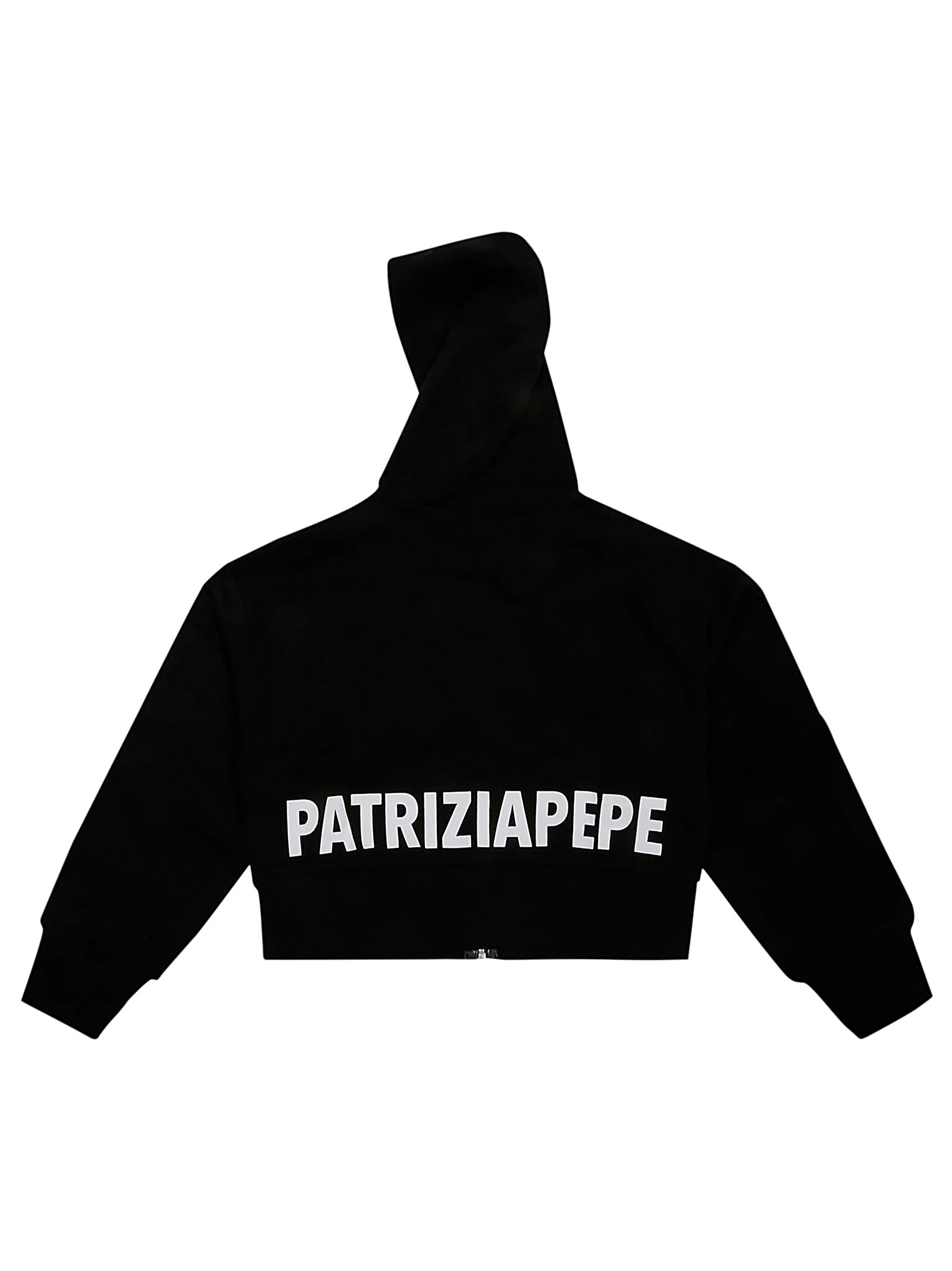 PATRIZIA PEPE Full Zip Hoodie with Logo Back for Kids