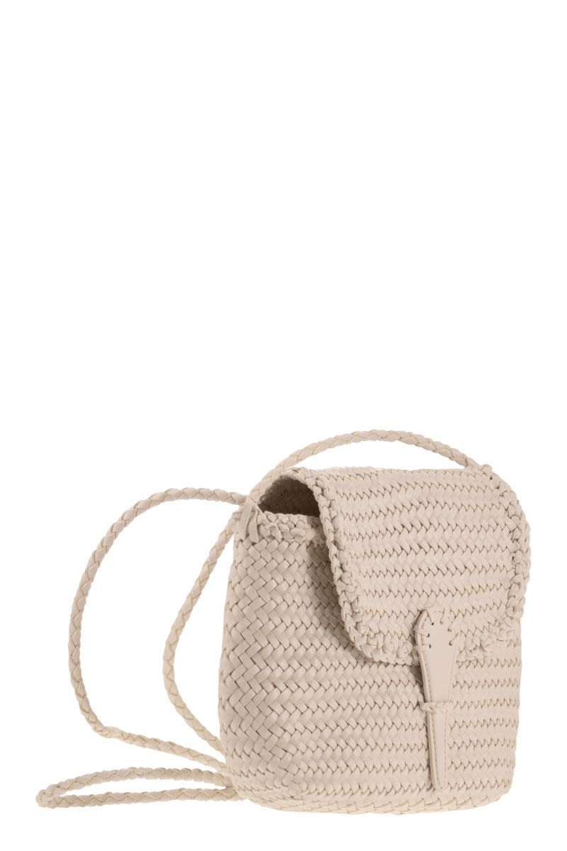 DRAGON Mini City Handbag - Woven Leather 21x17x5 cm