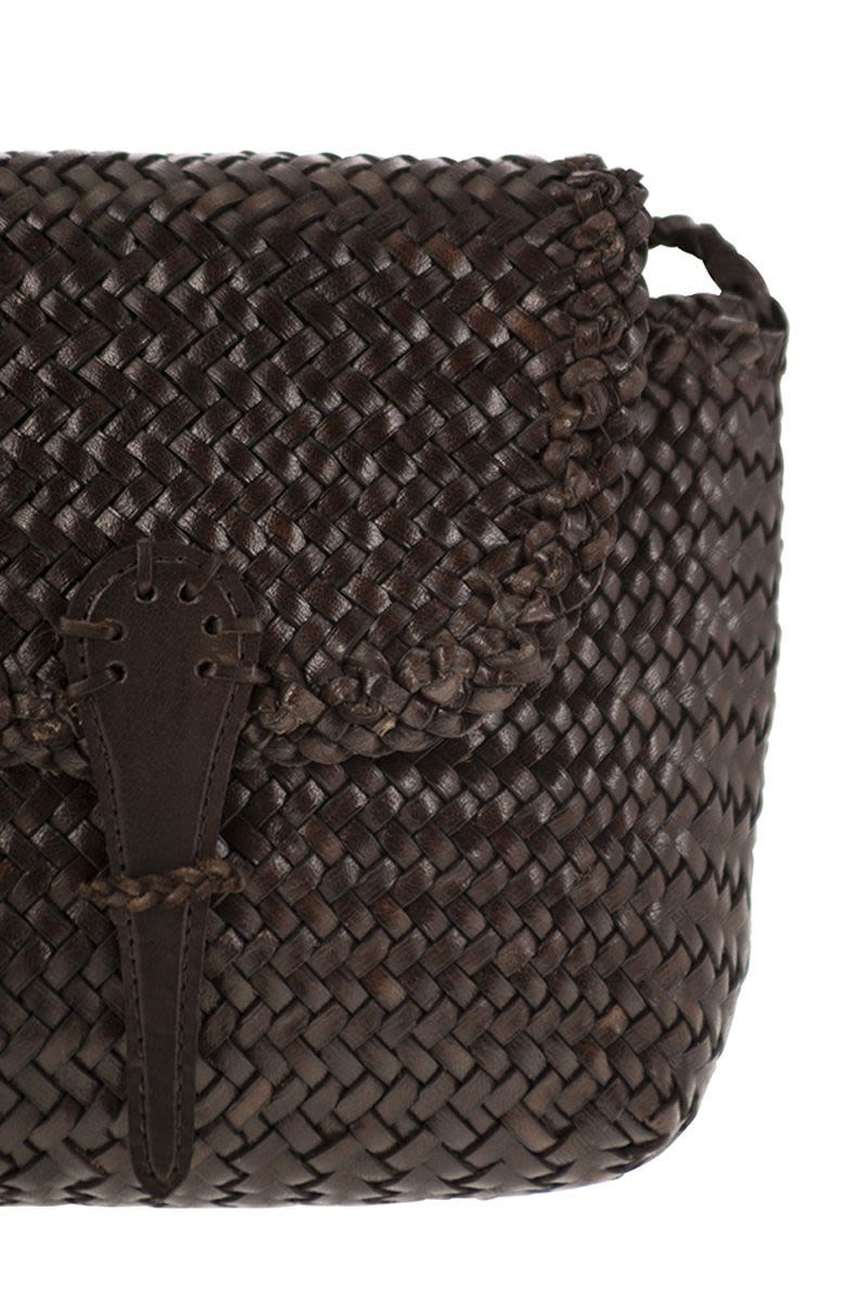 DRAGON Mini City Woven Leather Handbag - 21cm x 17cm x 5cm