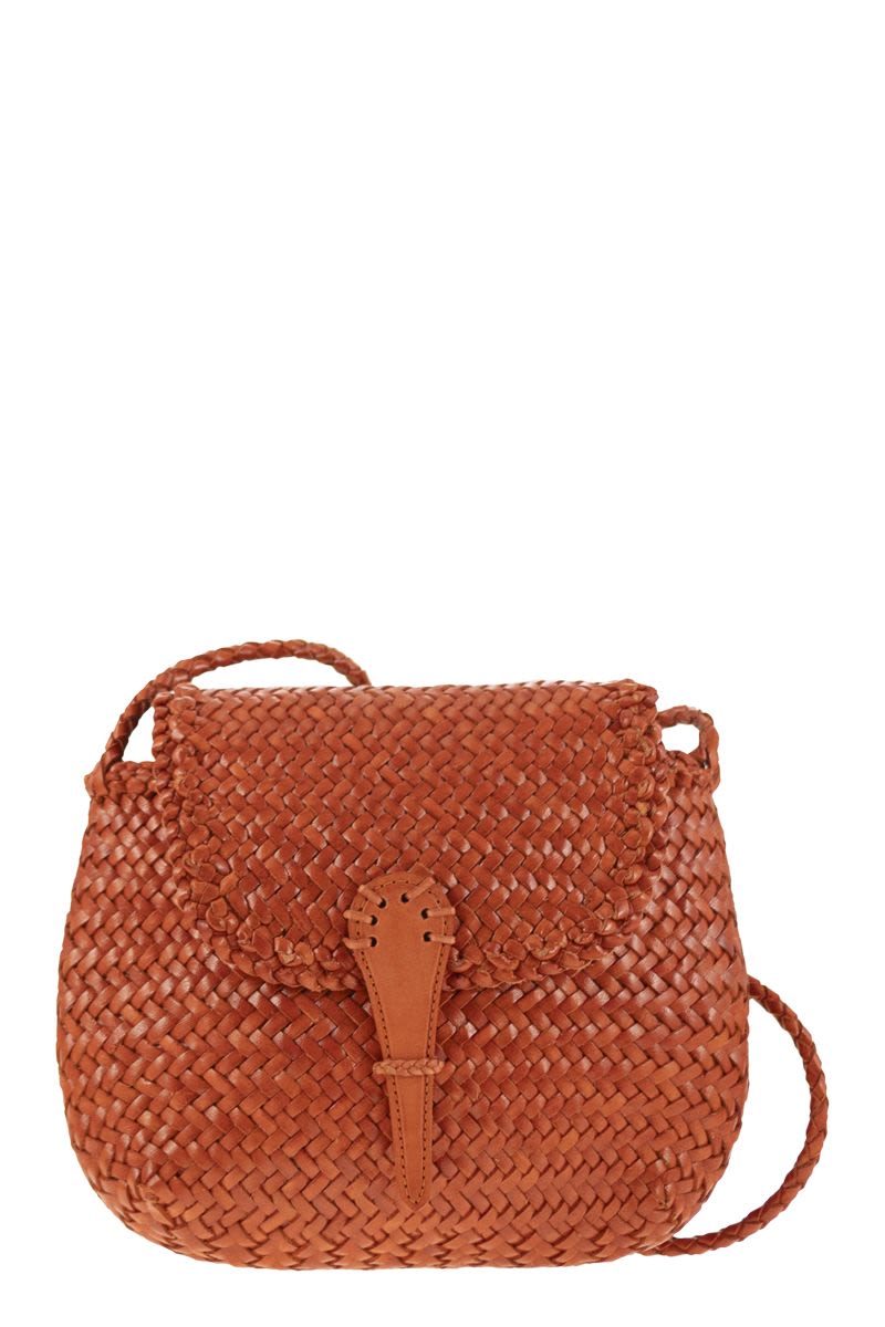 DRAGON Mini City Handbag - Hand-Woven Leather 21x17x5 cm