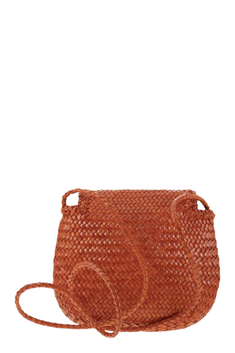 DRAGON Mini City Handbag - Hand-Woven Leather 21x17x5 cm